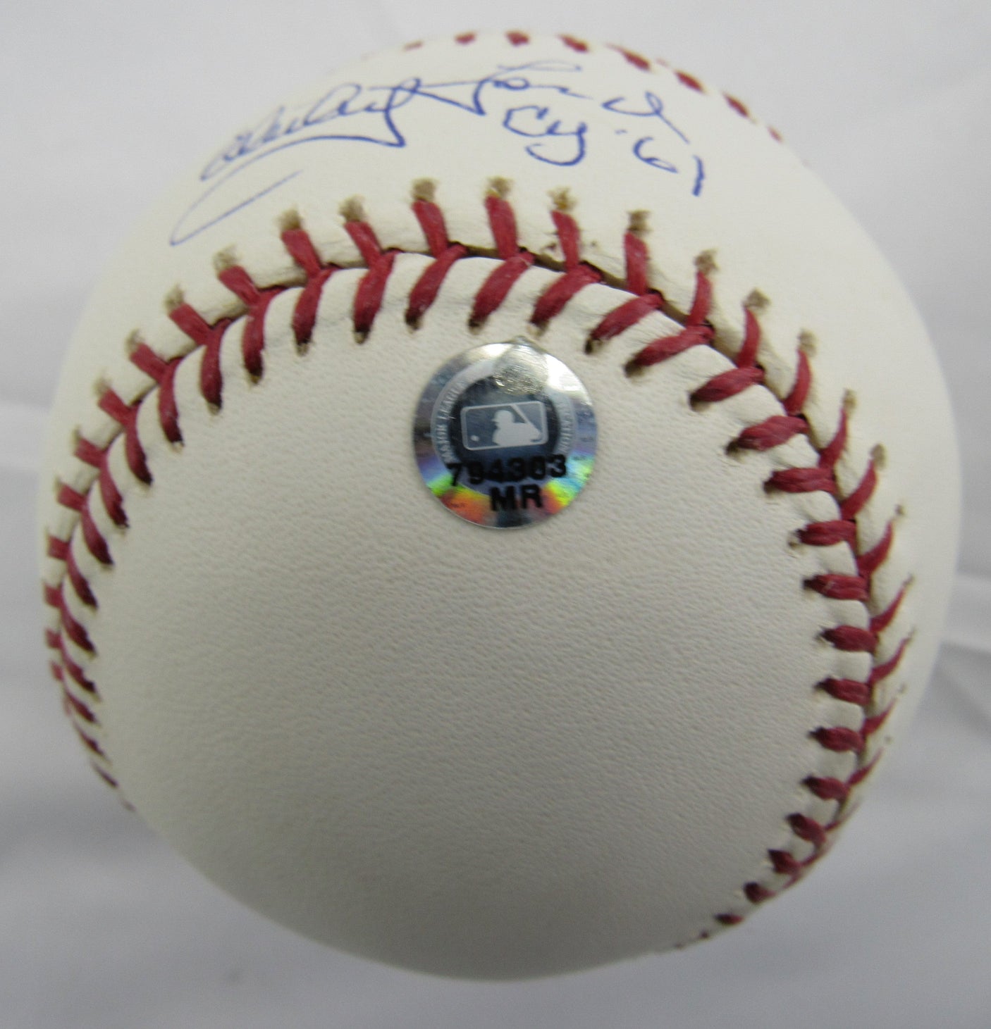 Whitey Ford AL Cy Young 61 Signed Auto Rawlings MLB Hologram