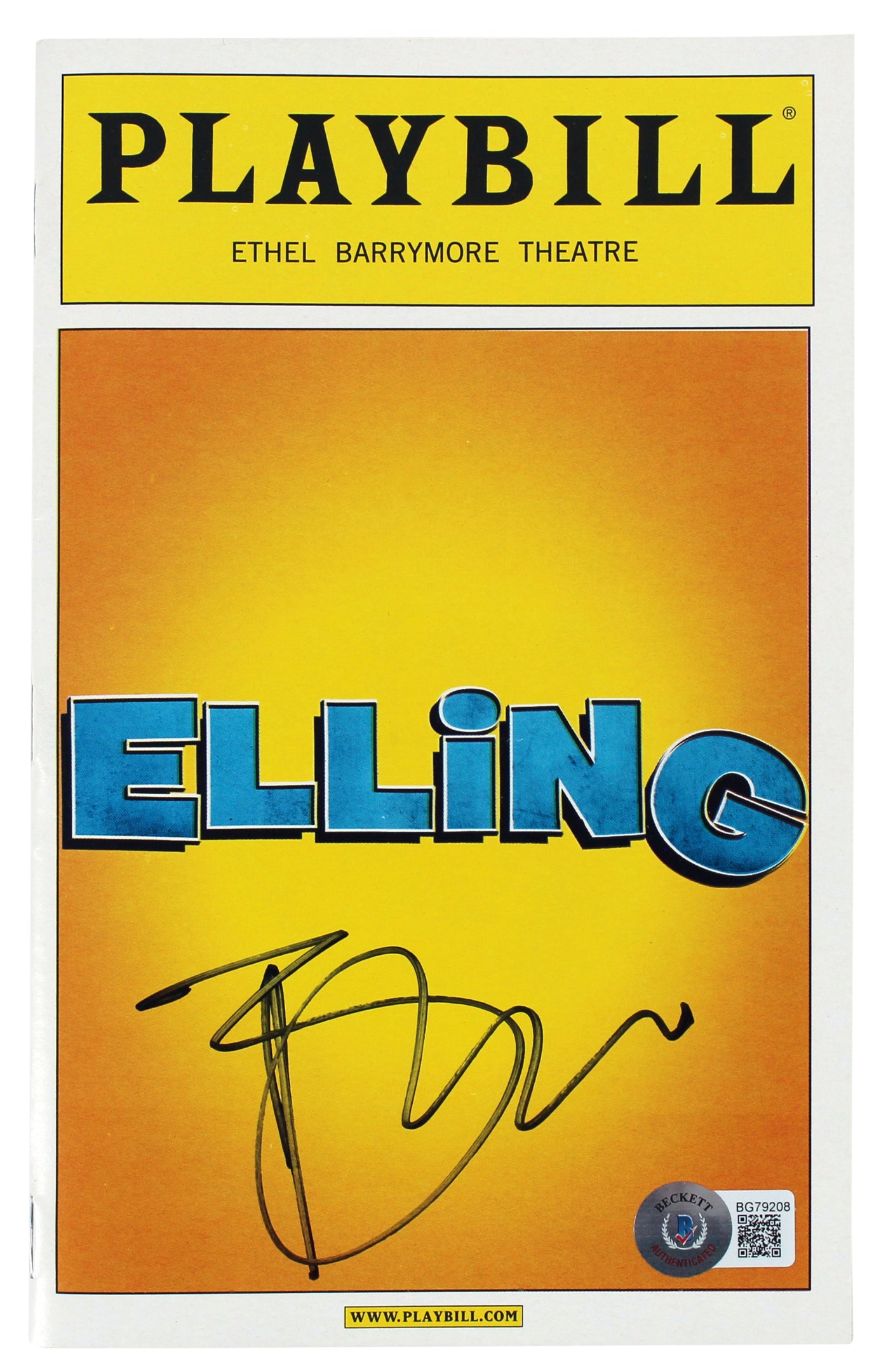 Brendan Fraser Elling Signed 5.5x8.5 Elling Playbill Program BAS #BG79208