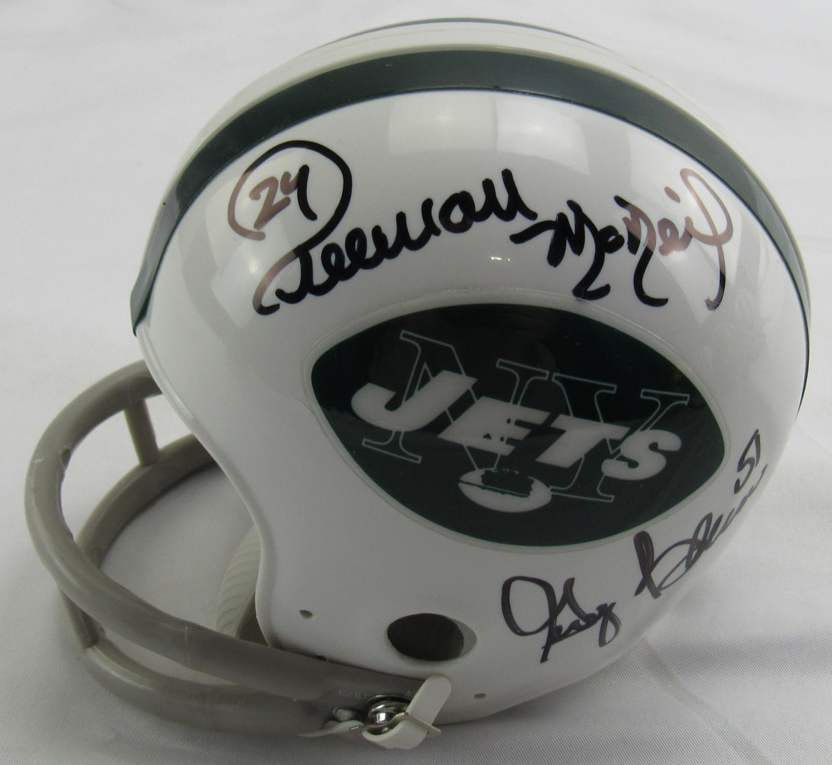 Wesley Walker Freeman McNeil Multi Signed Auto Jets Mini Helmet JSA CM07471
