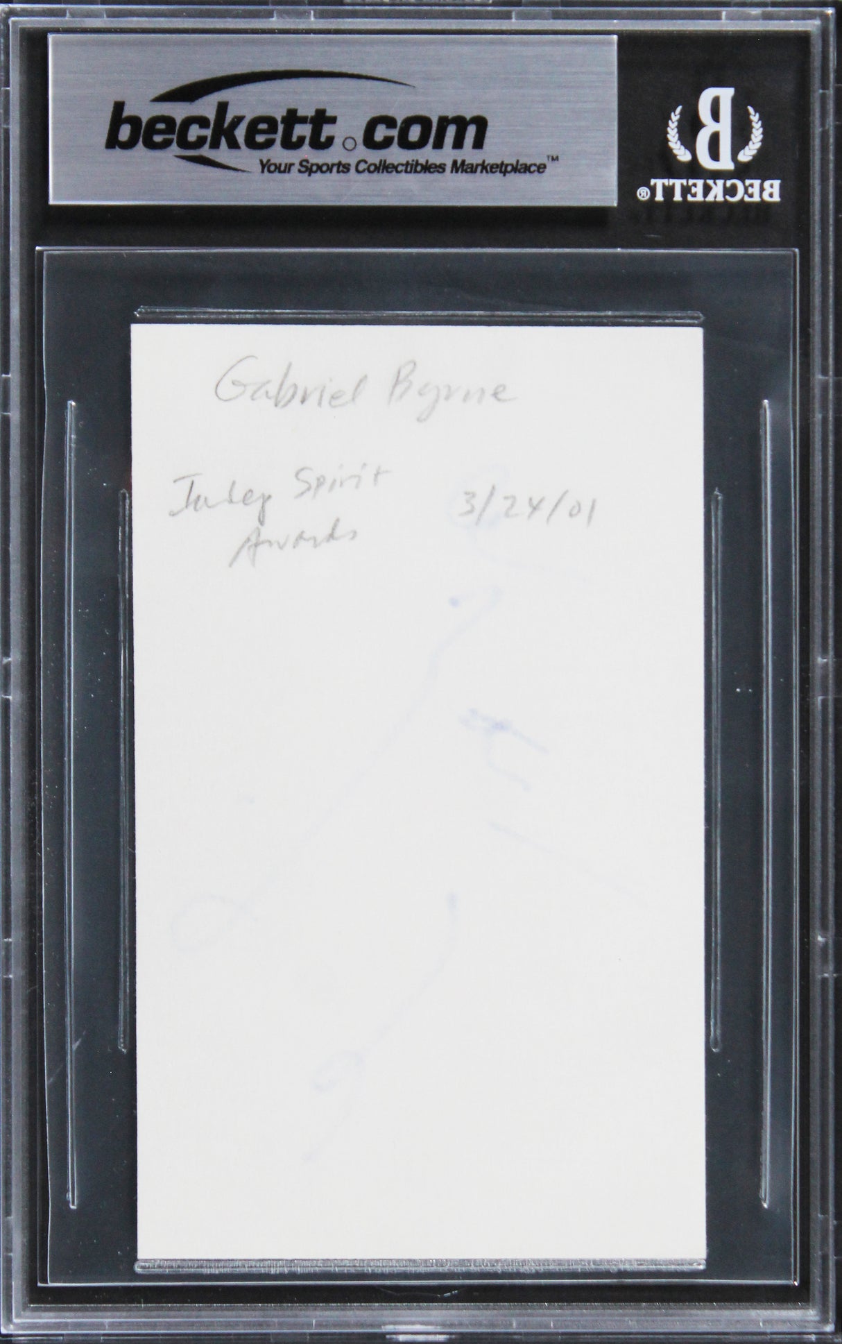 Gabriel Byrne The Usual Suspects Authentic Signed 3x5 Index Card BAS Slabbed 1