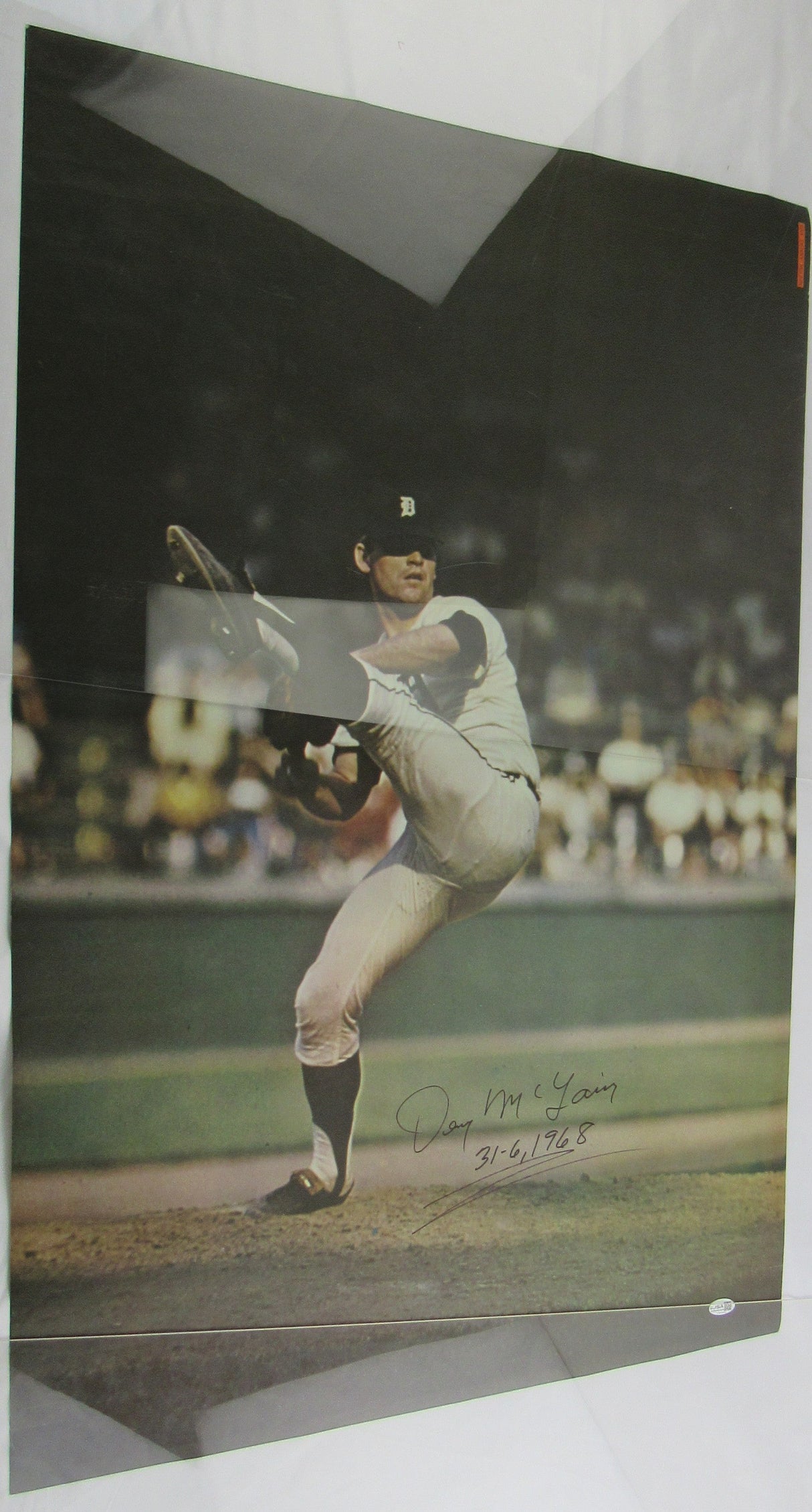 Denny McLain Auto Sports Illustrated 24x36 Baseball Poster JSA CM07490