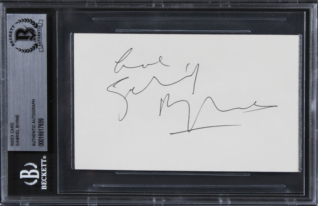Gabriel Byrne The Usual Suspects Authentic Signed 3x5 Index Card BAS Slabbed 2