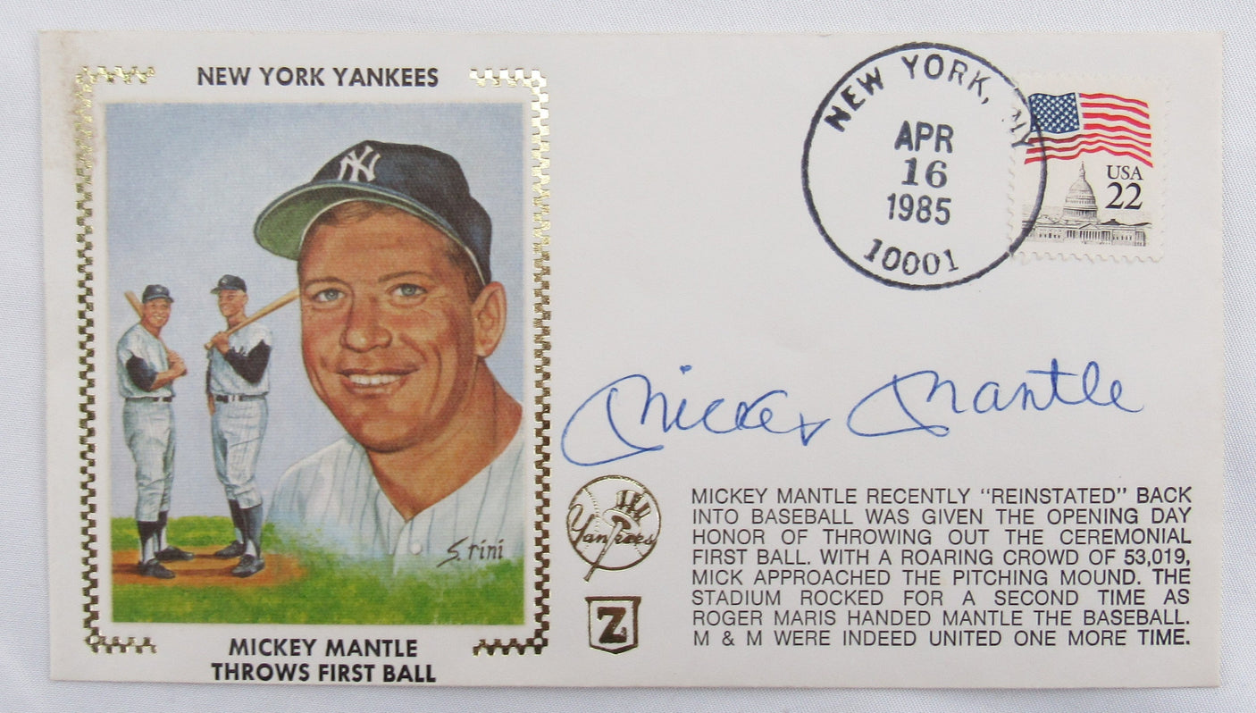 Mickey Mantle Signed Auto Envelope Zaso Cachet