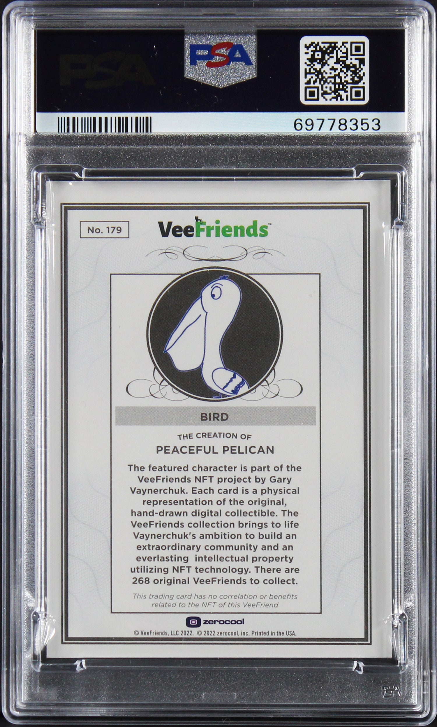 Gary Vaynerchuck Signed 2022 Peaceful Pelican Lava 179 1/1 Card Auto 10 PSA Slab