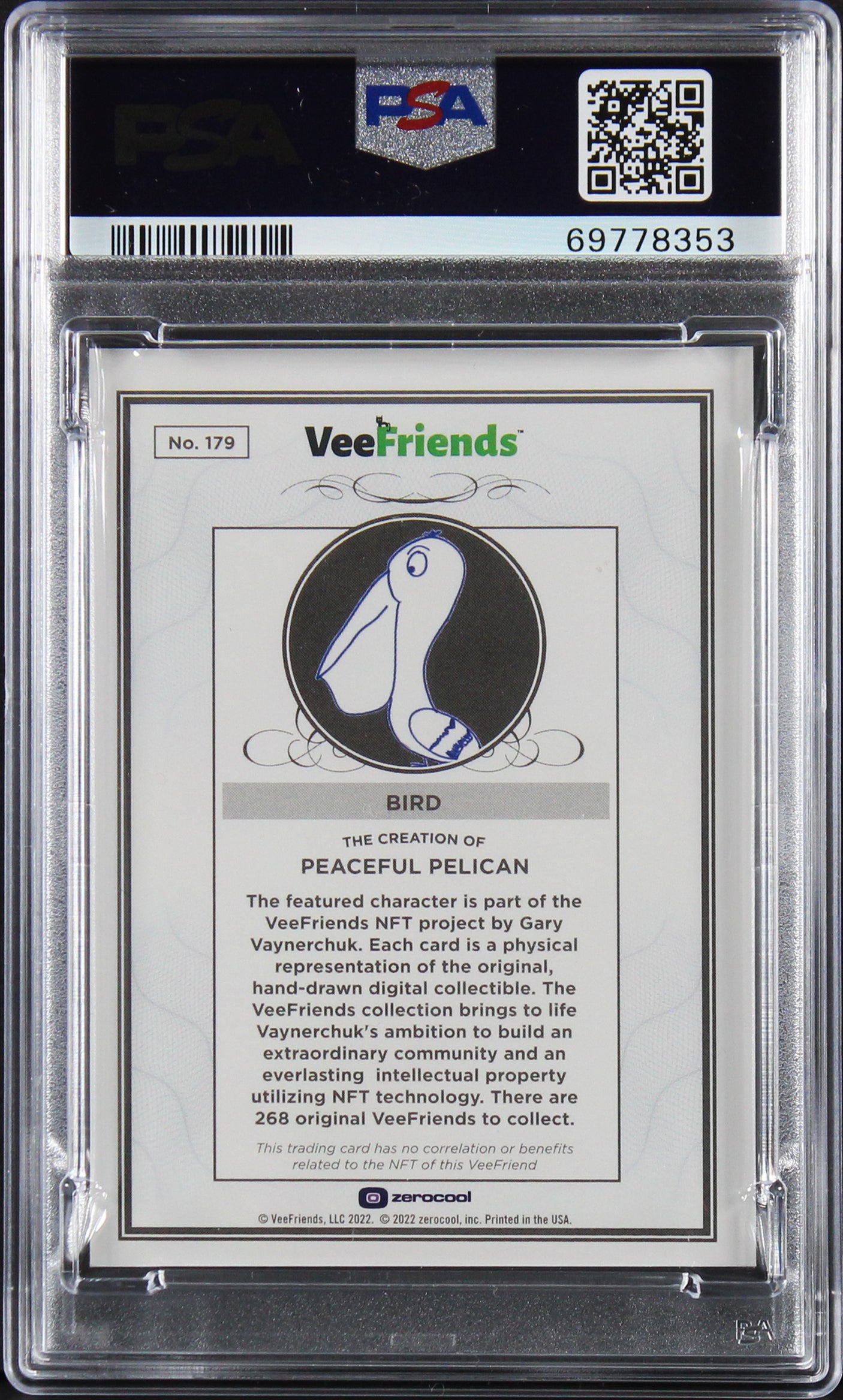 Gary Vaynerchuck Signed 2022 Peaceful Pelican Lava 179 1/1 Card Auto 10 PSA Slab