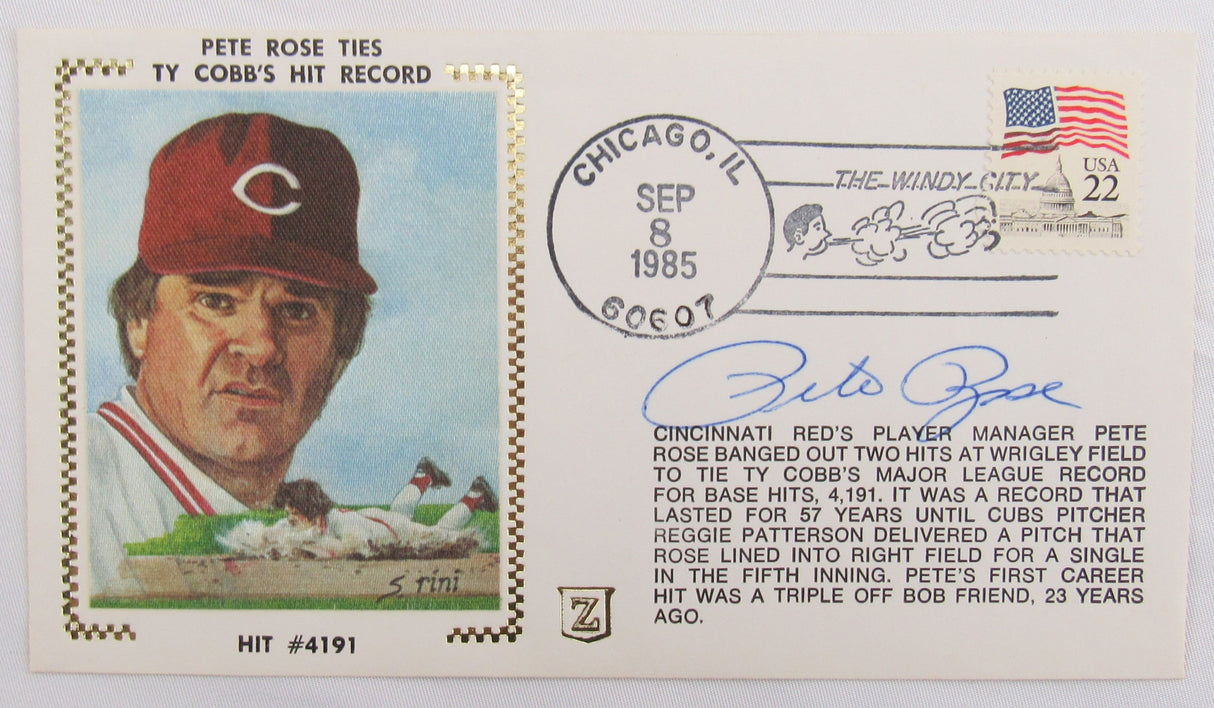 Pete Rose Signed Auto Envelope II Zaso Cachet