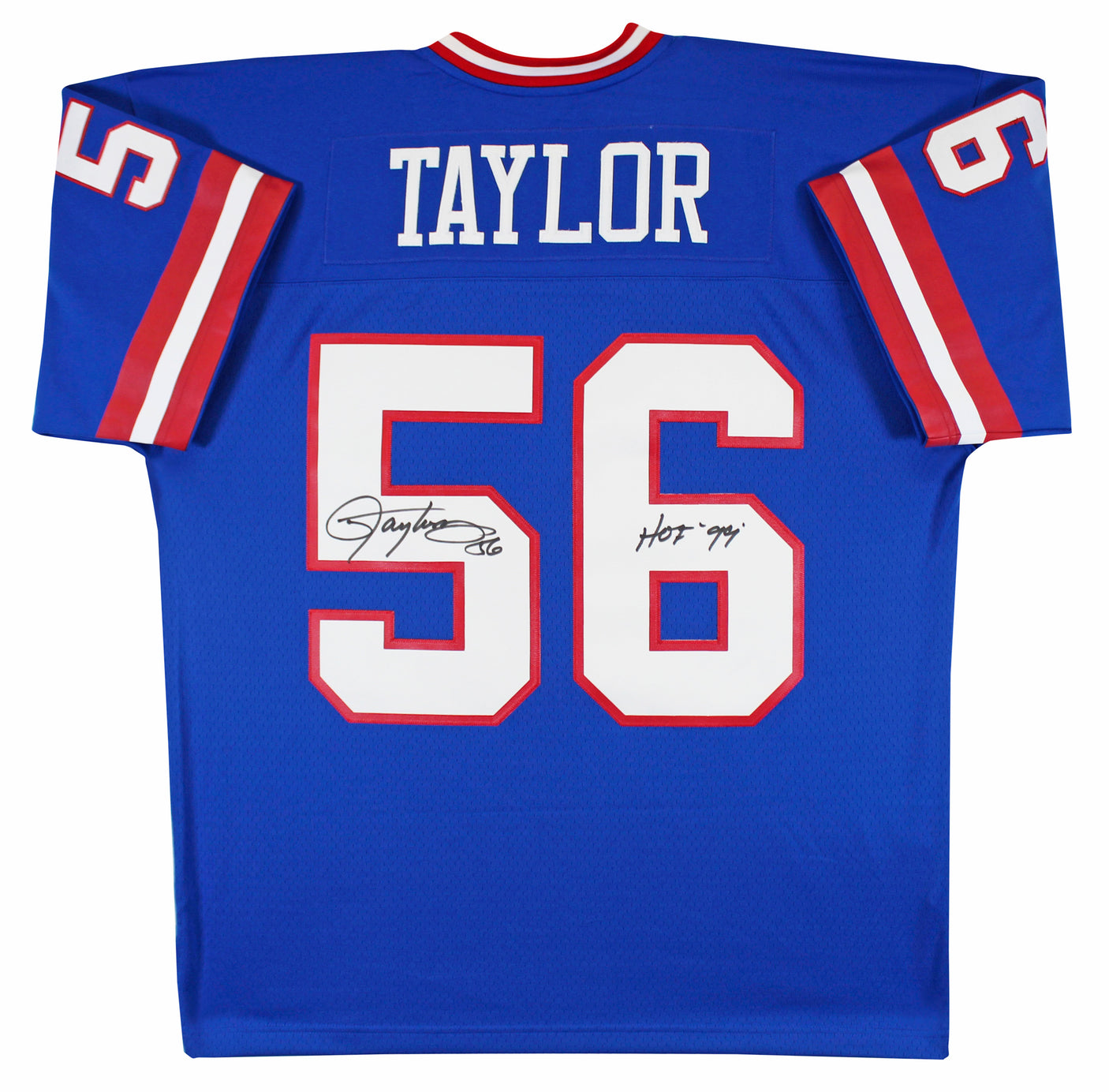 Giants Lawrence Taylor "HOF 99" Signed Blue Mitchell & Ness Jersey BAS Witness