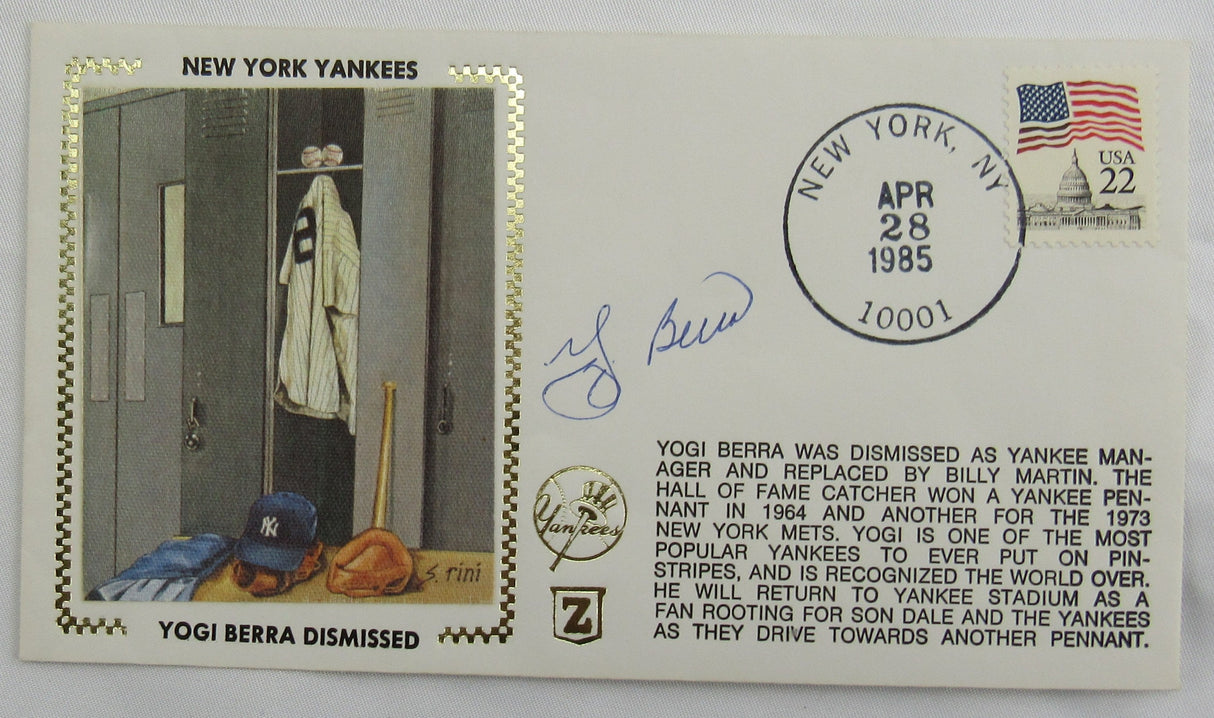 Yogi Berra Signed Auto Envelope Zaso Cachet