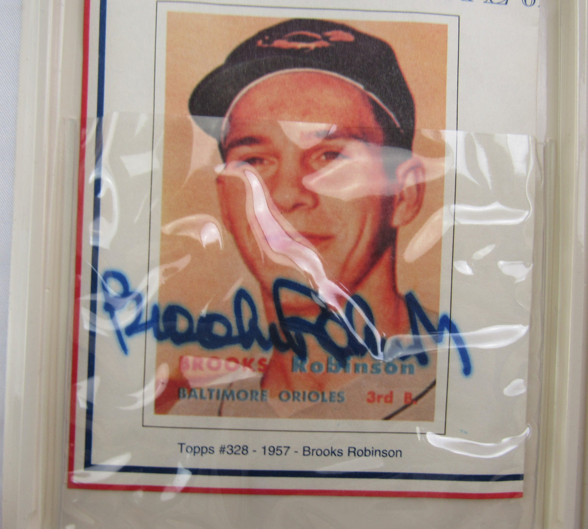 1957 Topps Signed Brooks Robinson Highland Mint Card - Silver 4.25oz