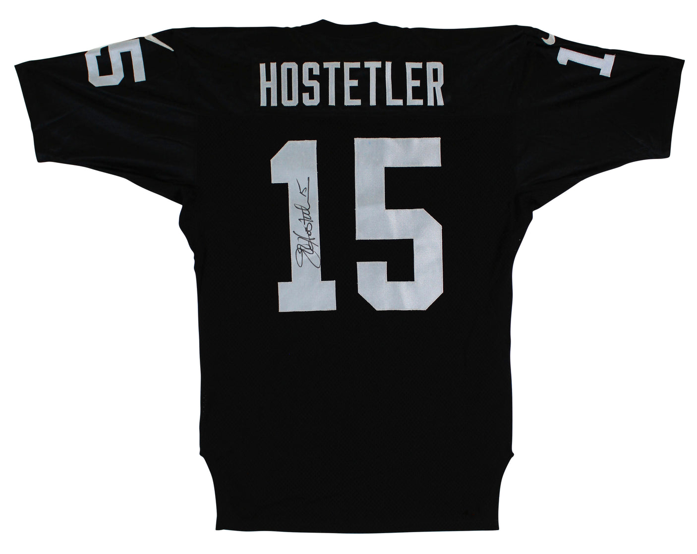 Raiders Jeff Hostetler Signed 1993 QB Challenge Worn Black Nike Jersey BAS