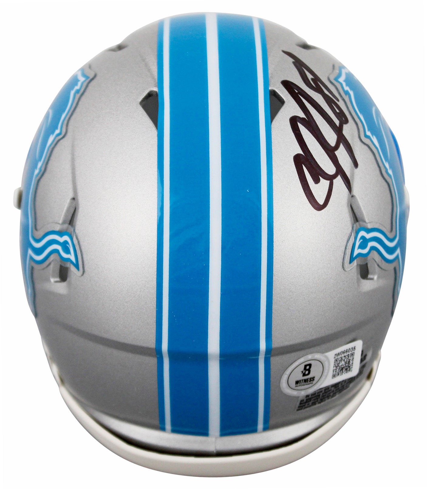 Lions Calvin Johnson Authentic Signed Speed Mini Helmet BAS Witnessed