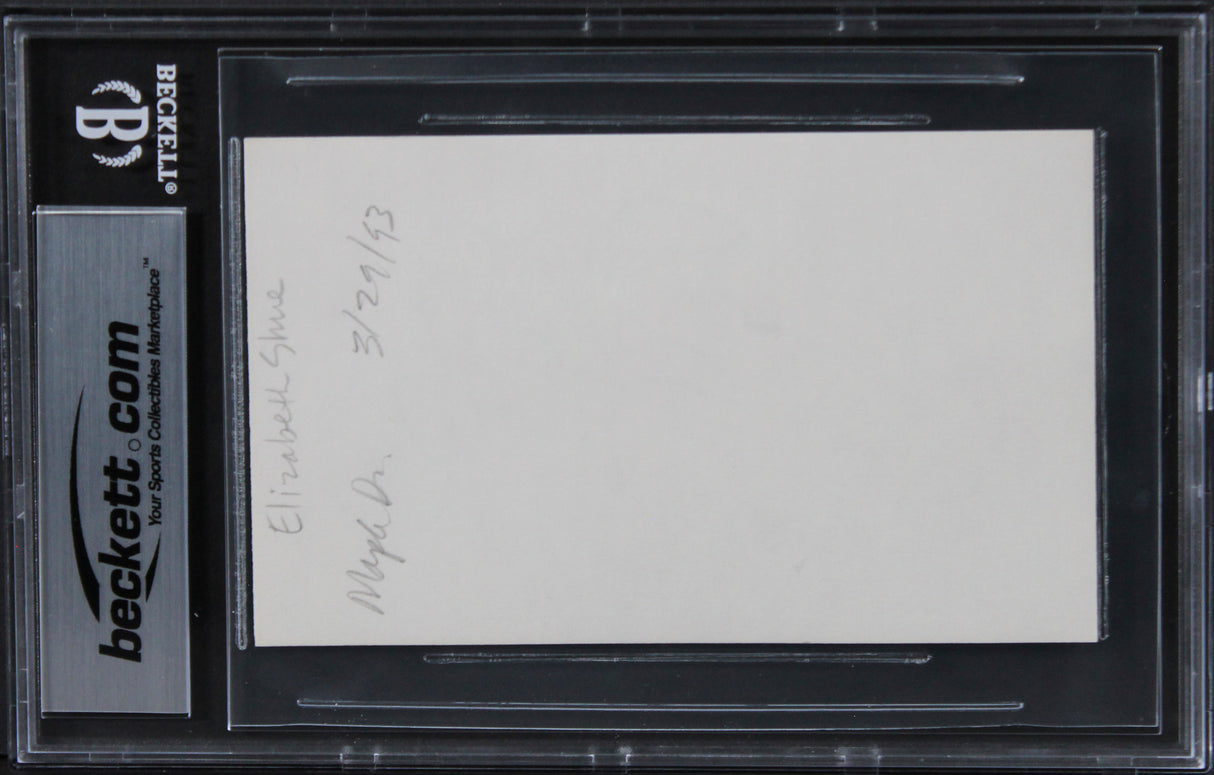 Elisabeth Shue The Karate Kid Authentic Signed 3x5 Index Card BAS Slabbed 1