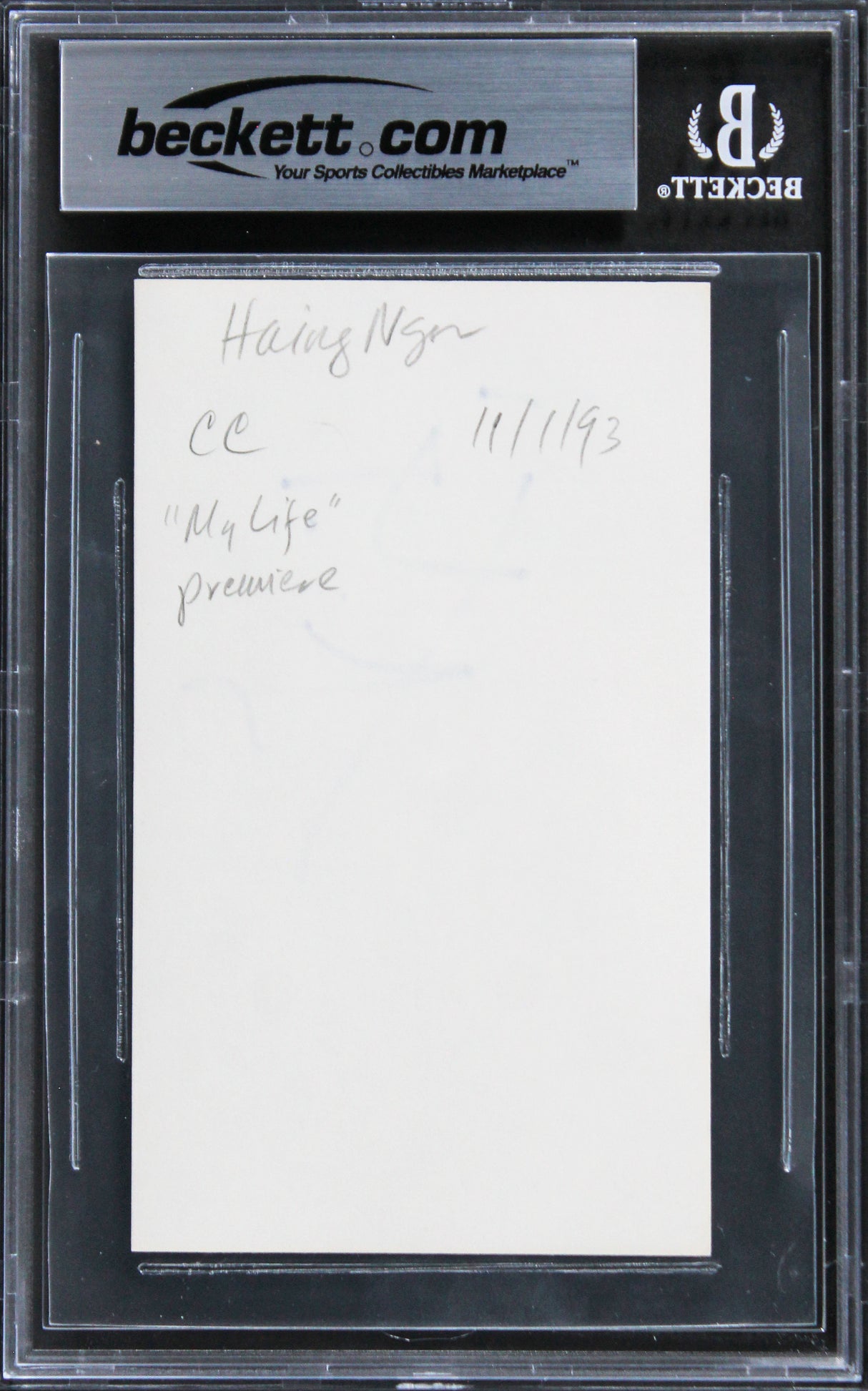 Haing S. Ngor The Killing Fields Authentic Signed 3x5 Index Card BAS Slabbed