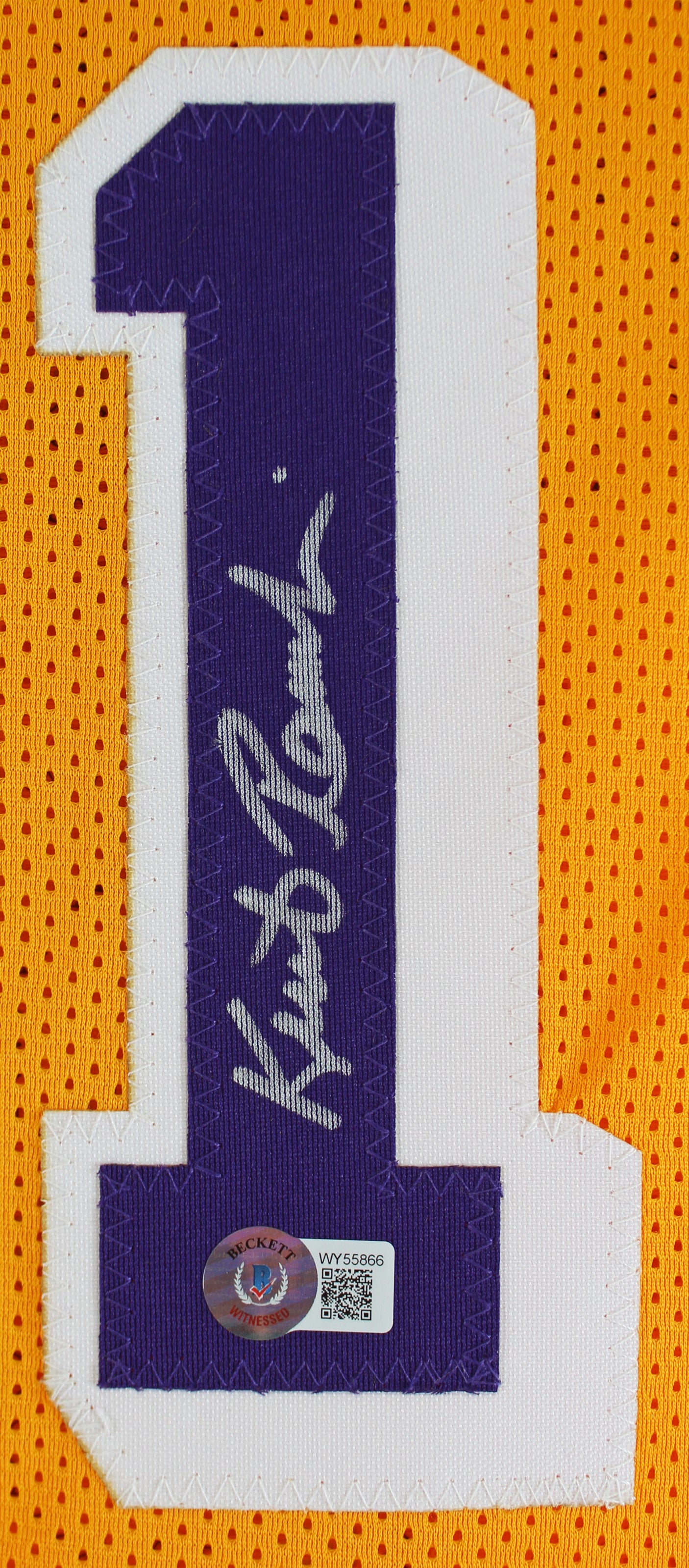 Kurt Rambis Authentic Signed Yellow Pro Style Jersey Autographed BAS Witnessed