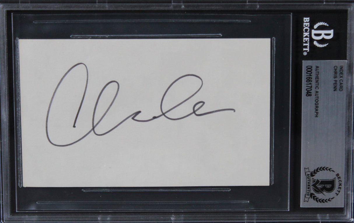 Chris Penn Reservoir Dogs Authentic Signed 3x5 Index Card BAS Slabbed