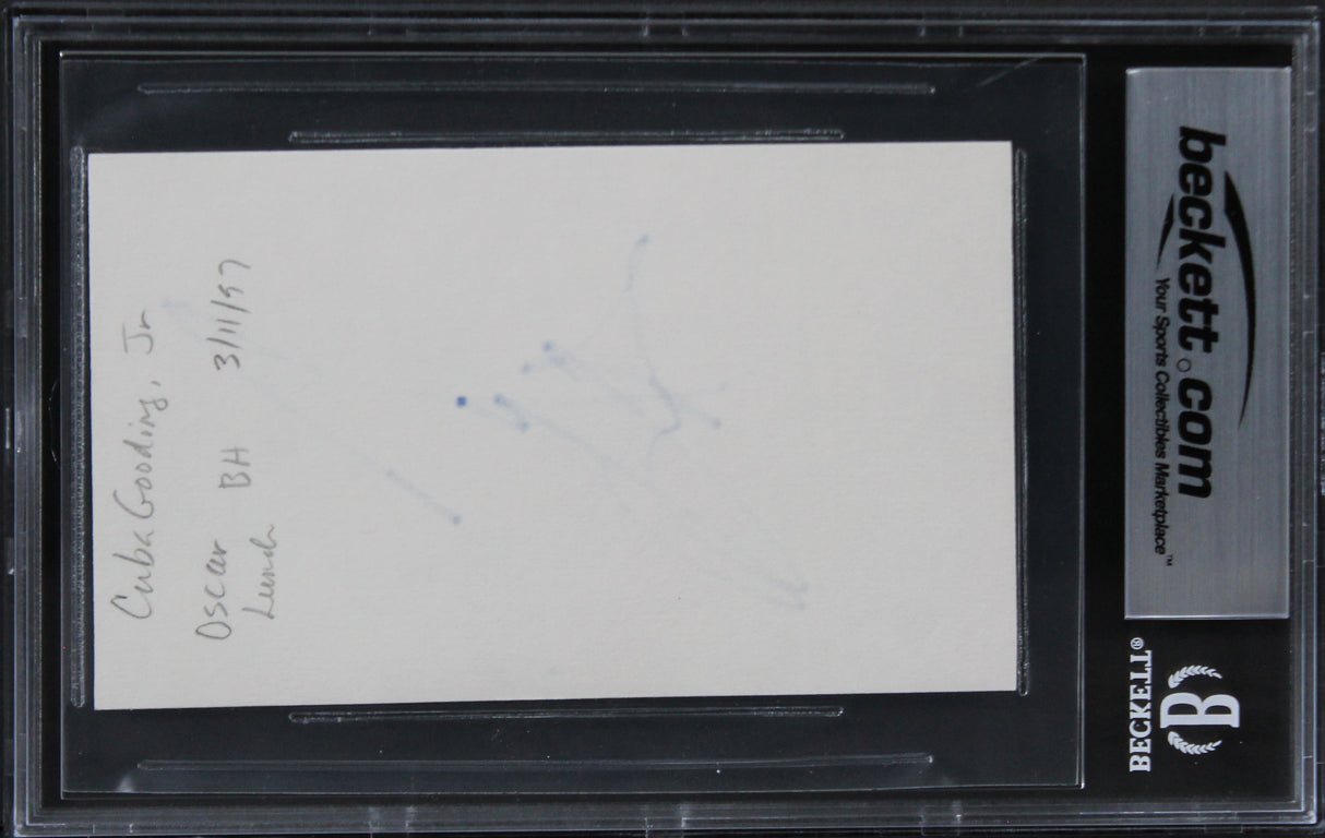 Cuba Gooding Jr. Boyz N The Hood Authentic Signed 3x5 Index Card BAS Slabbed