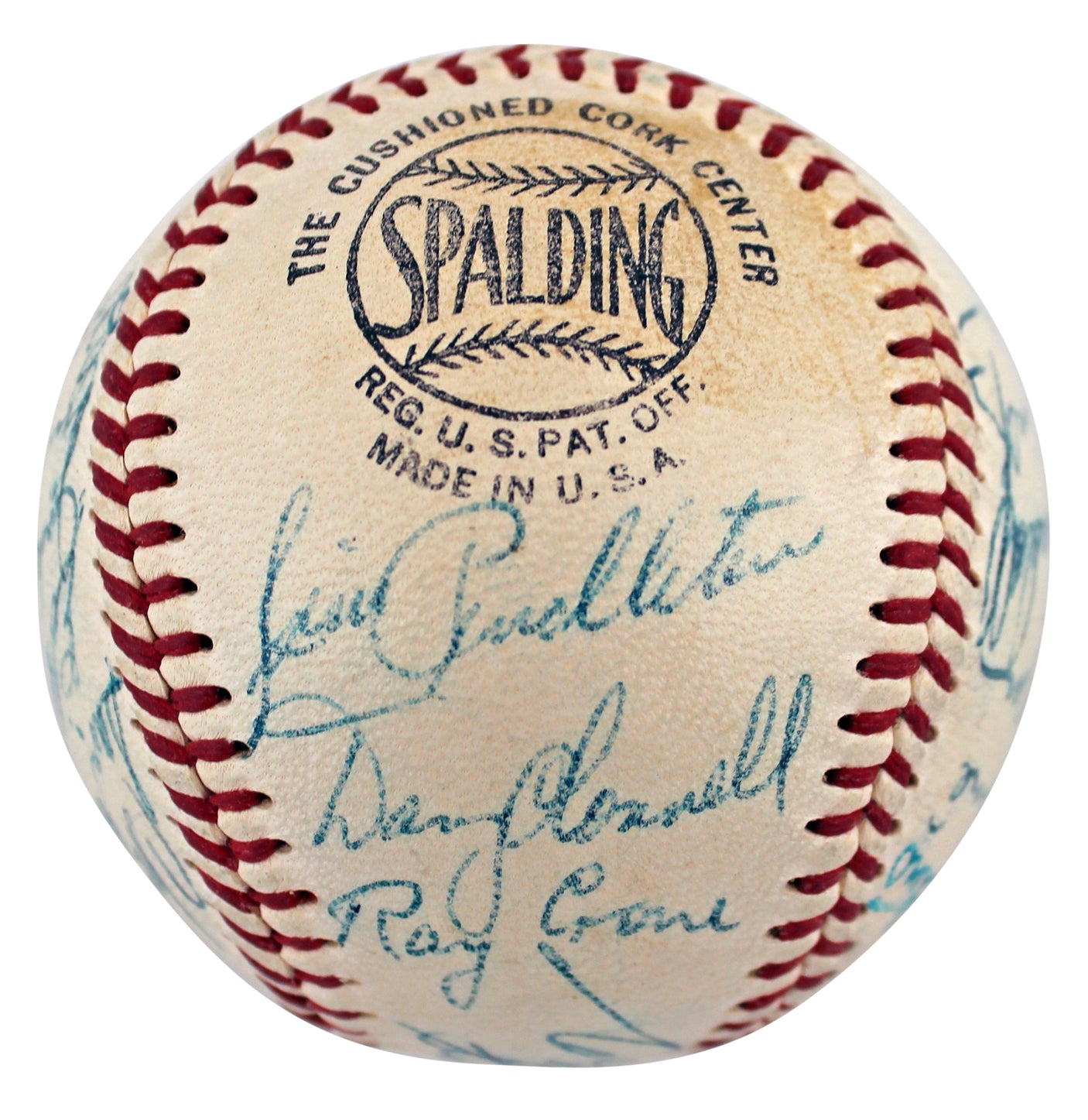 1954 Braves (23) Aaron, Mathews Signed Giles Onl Baseball Graded 7 PSA & JSA LOA