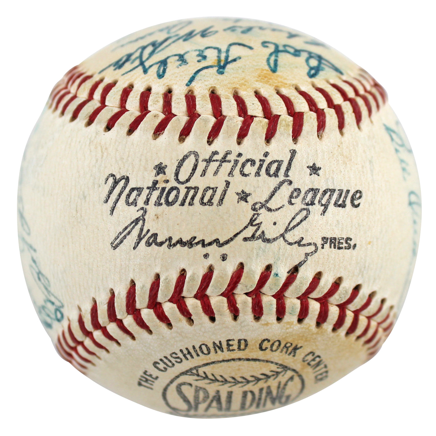 1954 Braves (23) Aaron, Mathews Signed Giles Onl Baseball Graded 7 PSA & JSA LOA