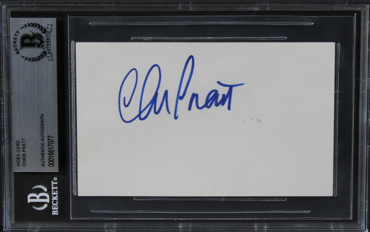 Chris Pratt Guardians of the Galaxy Authentic Signed 3x5 Index Card BAS Slabbed