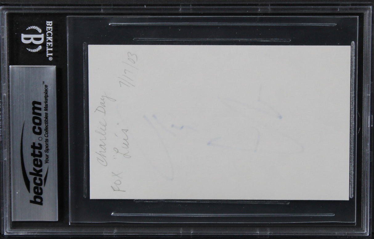Charlie Day It's Always Sunny in Philadelphia Signed 3x5 Index Card BAS Slabbed
