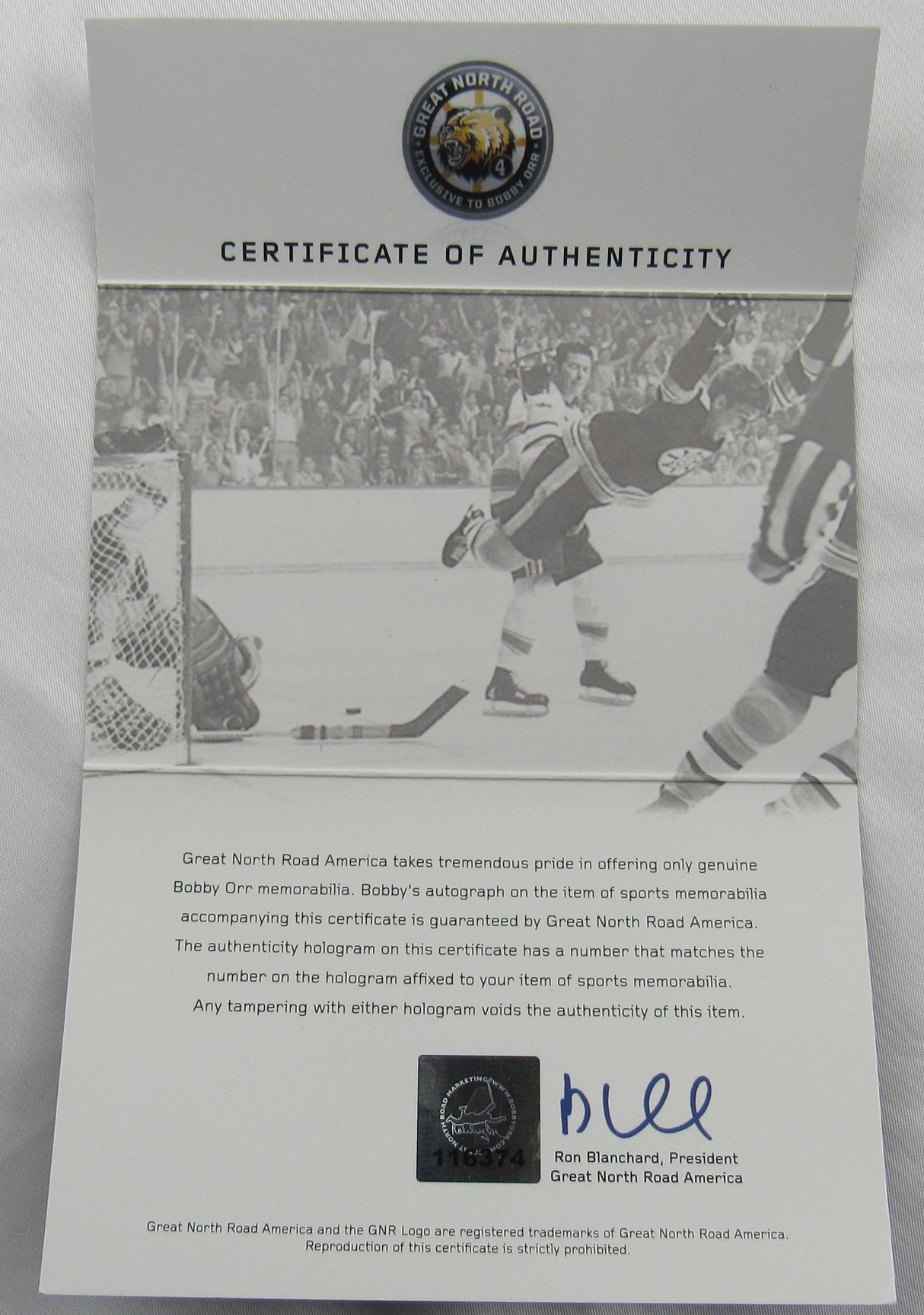 Bobby Orr Signed Hockey Jersey GNR COA