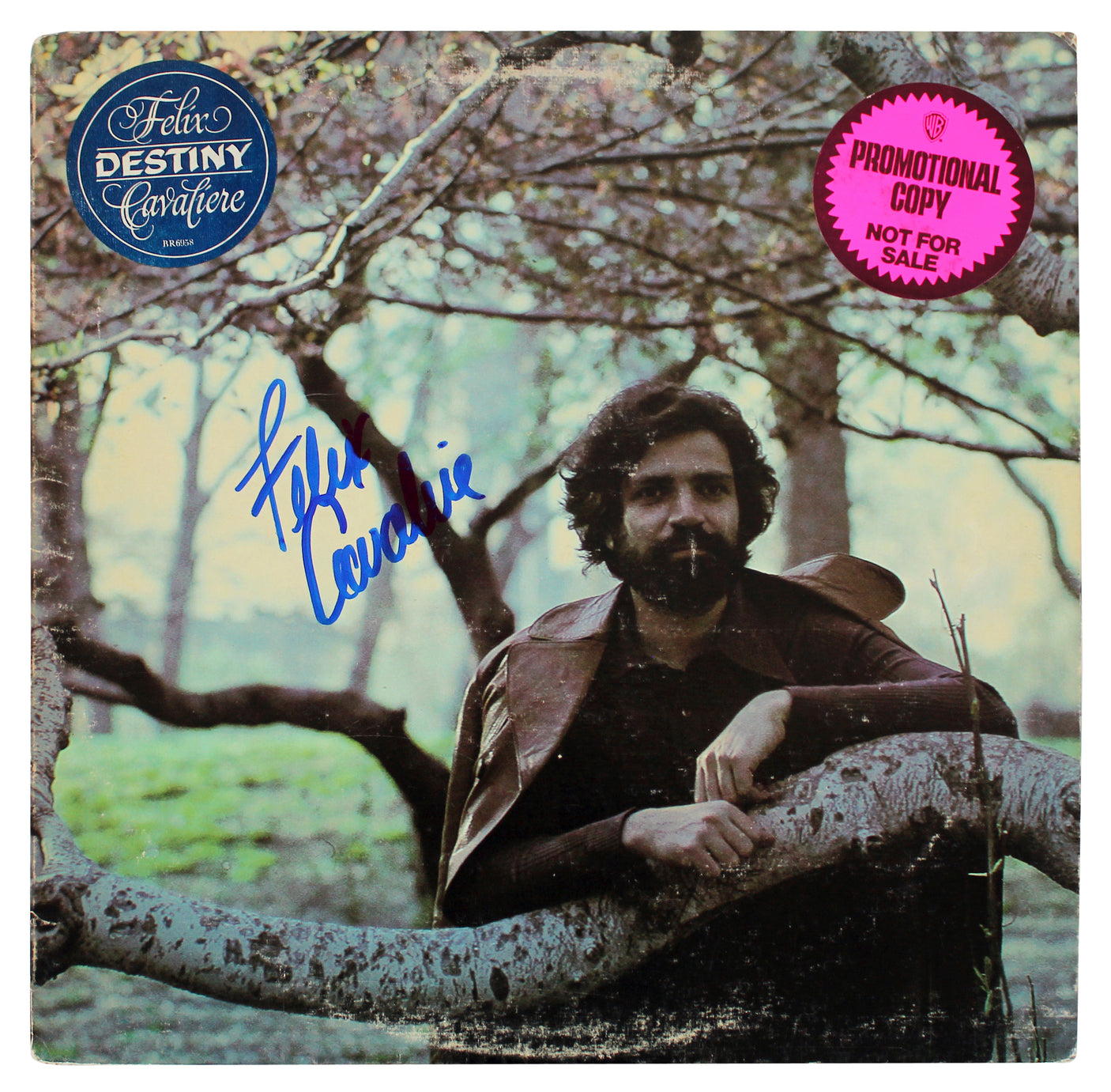 Felix Cavaliere Signed Destiny Promotional Copy Album Cover W/ Vinyl BAS #Z00968