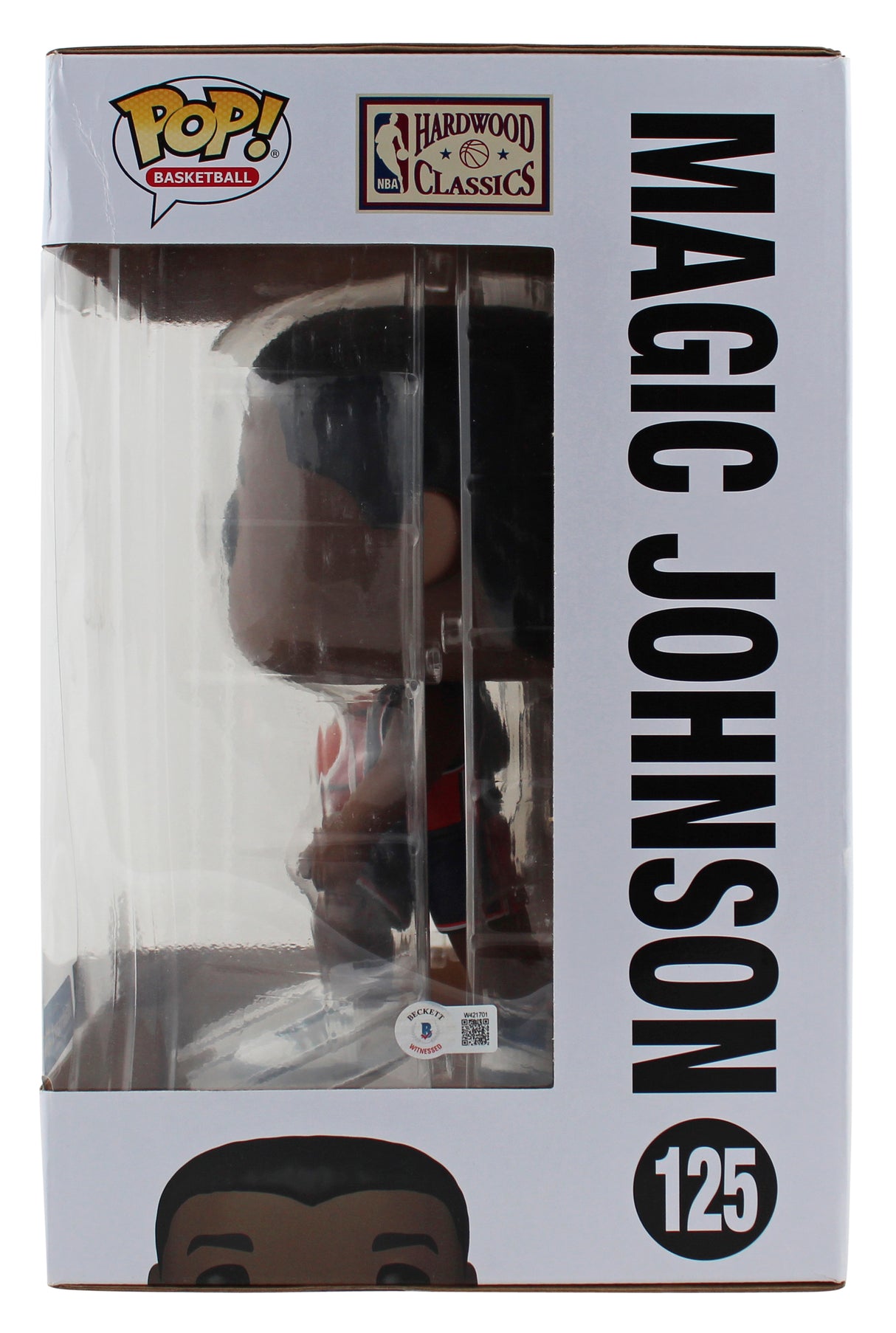 Magic Johnson Signed 10" USA Basketball #125 Funko Pop Figure BAS Wit #W421701