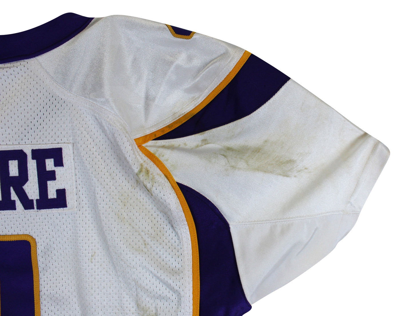 Vikings Brett Favre 2009 Game Used White Reebok Road Jersey Photo Matched
