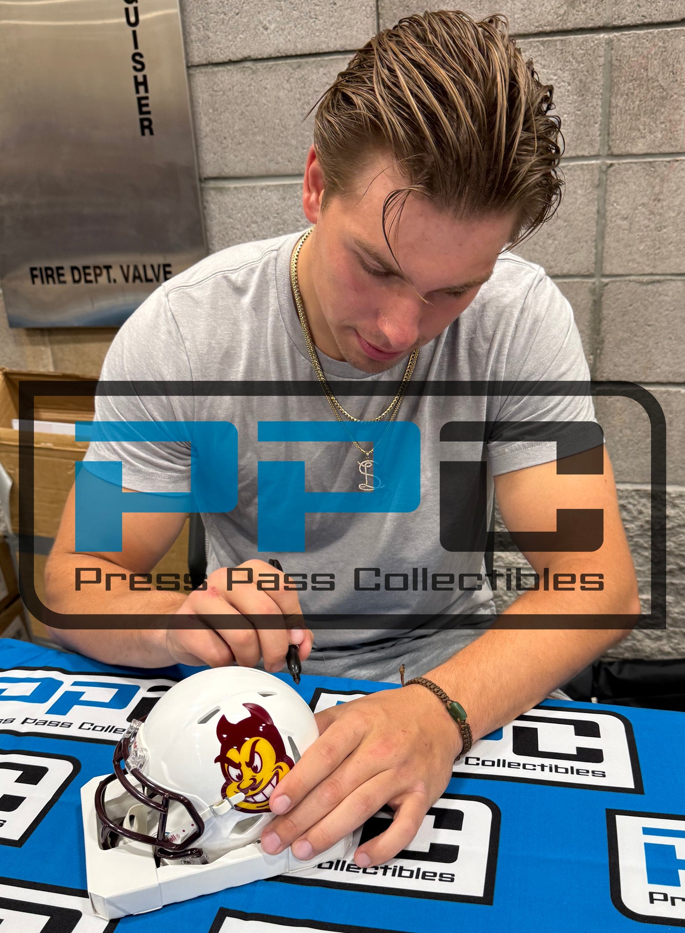 ASU Sam Leavitt & Jordyn Tyson Signed White Speed Mini Helmet BAS Witnessed