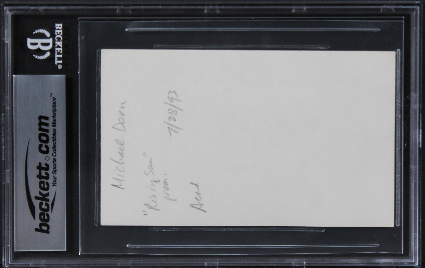 Michael Dorn Star Trek First Contact Signed 3x5 Index Card BAS Slabbed 1