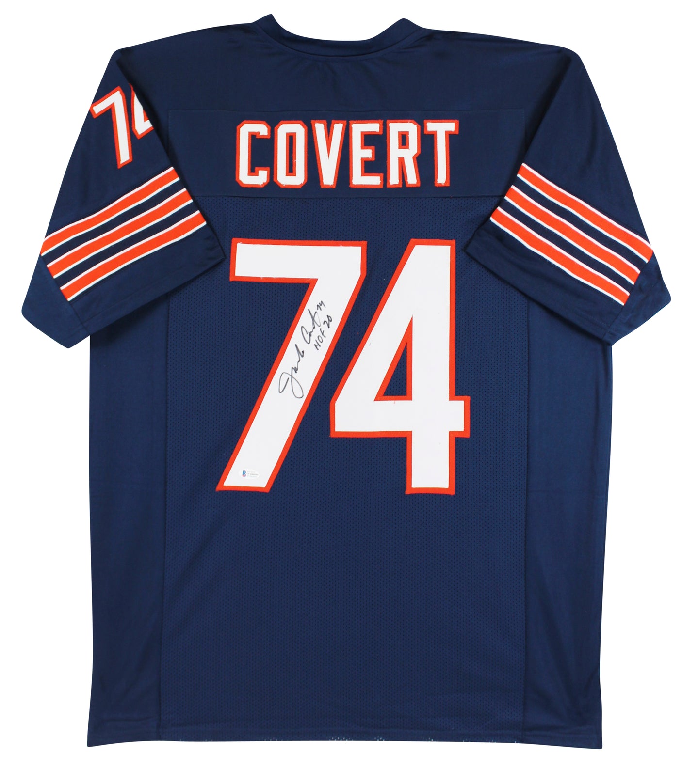 Jim Covert "HOF 20" Authentic Signed Navy Blue Pro Style Jersey BAS Witnessed