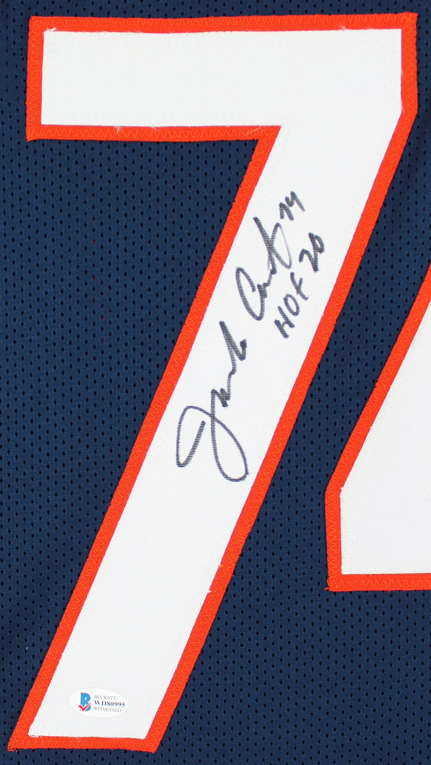 Jim Covert "HOF 20" Authentic Signed Navy Blue Pro Style Jersey BAS Witnessed