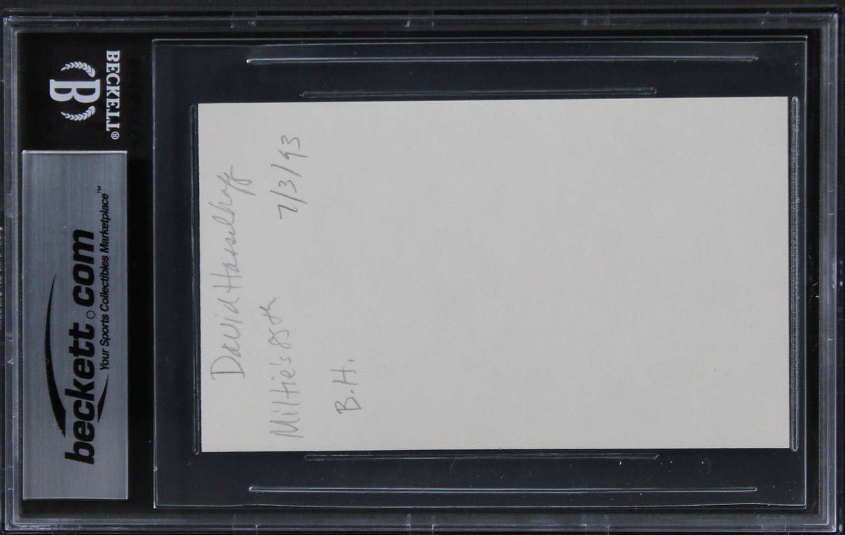 David Hasselhoff Baywatch Authentic Signed 3x5 Index Card BAS Slabbed