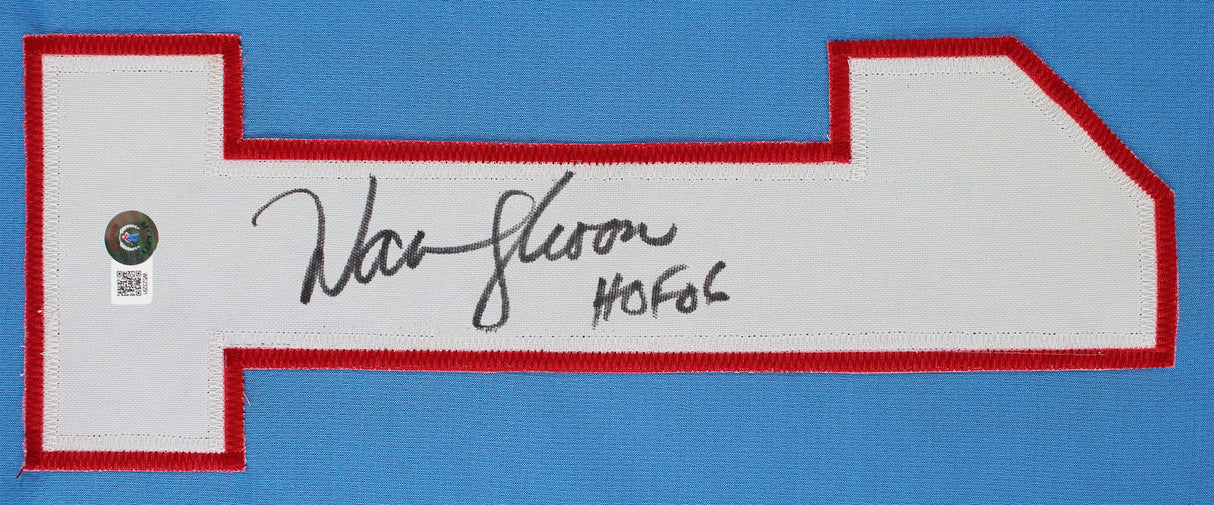 Warren Moon HOF 06 Authentic Signed Light Blue Pro Style Jersey Autographed BAS