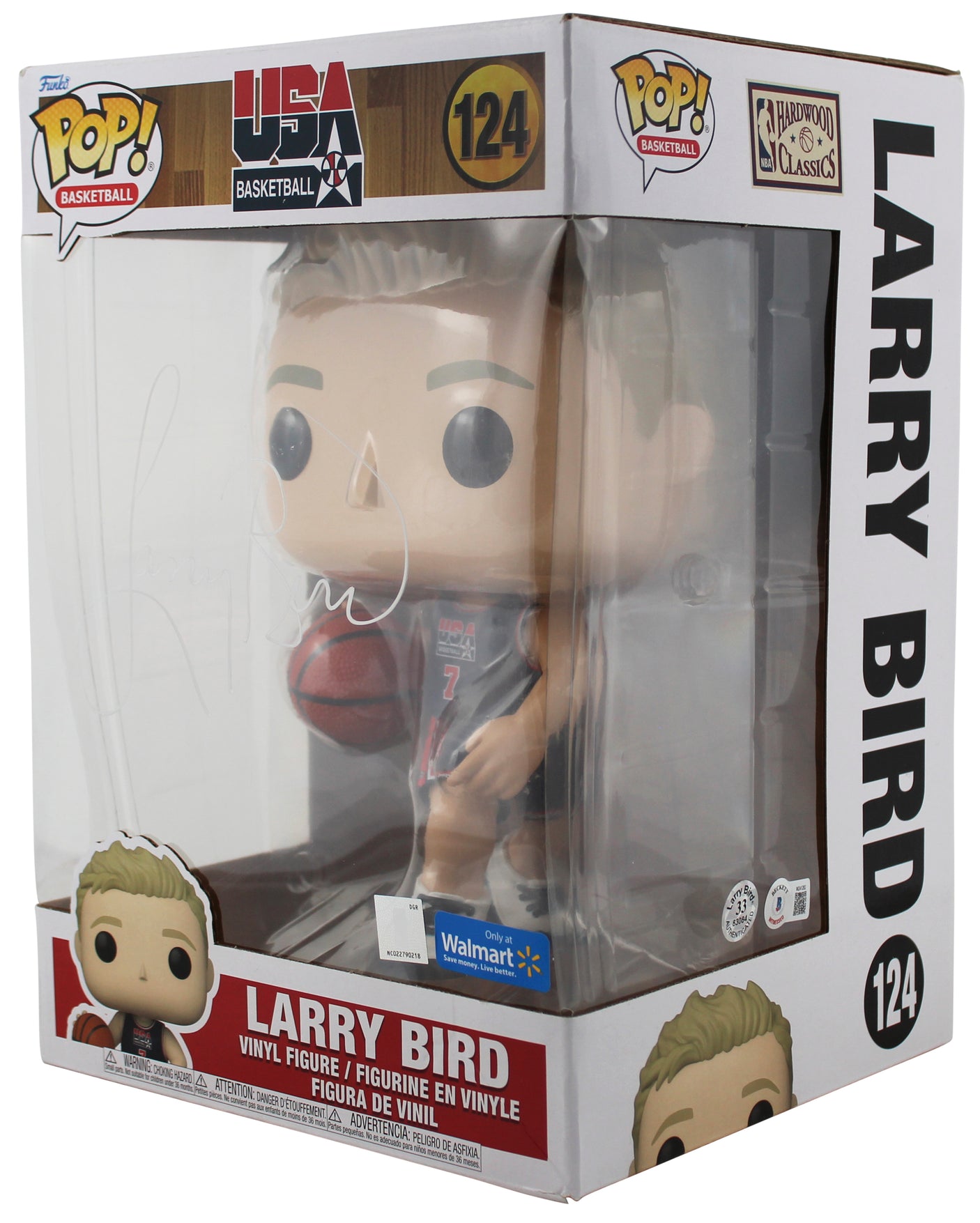 Larry Bird Signed 10 Inch USA Basketball #124 Funko Pop Vinyl Figure BAS Witness