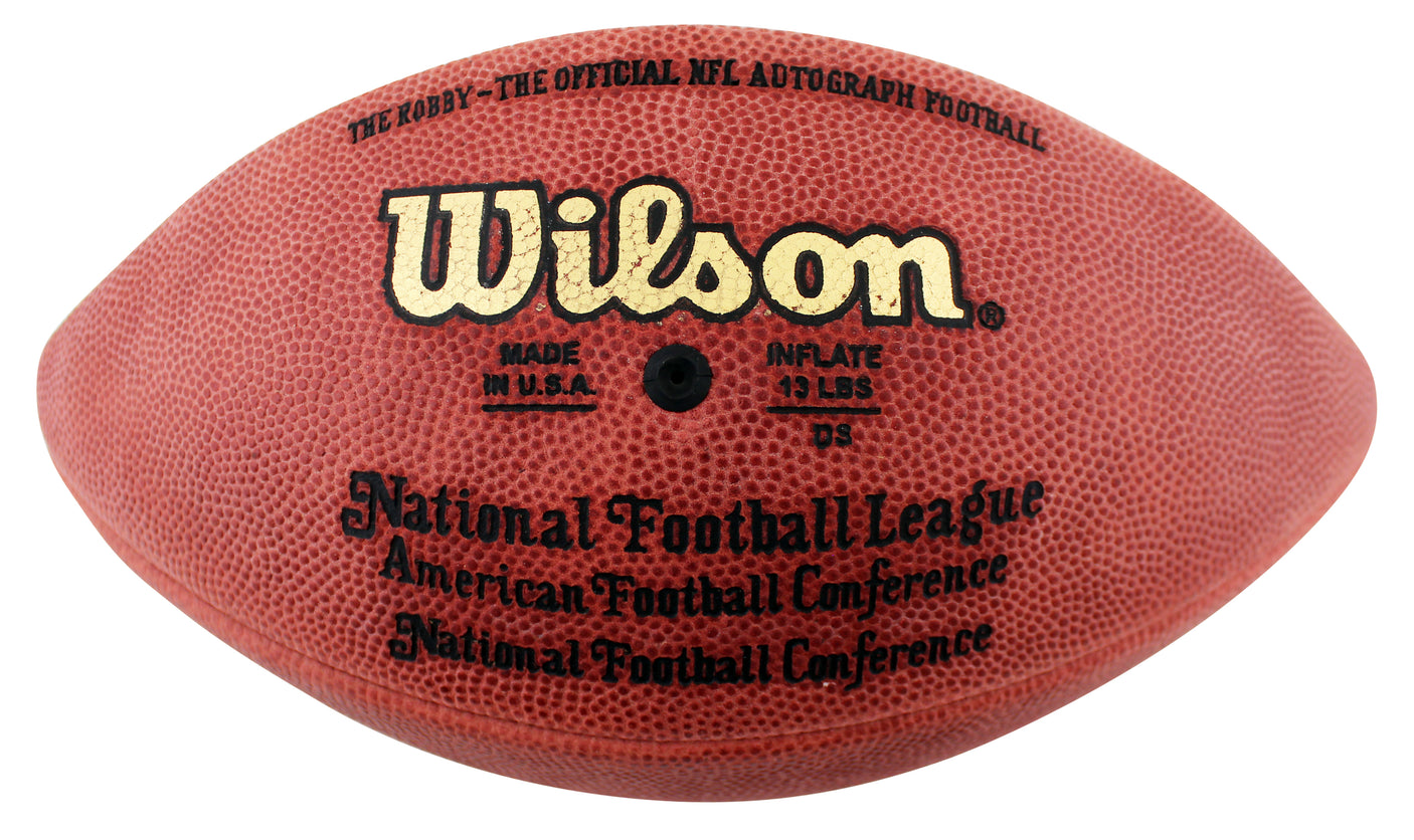 MNF (5) Michaels, Miller, Stark +2 Signed White Panel Nfl Football BAS #AA03941