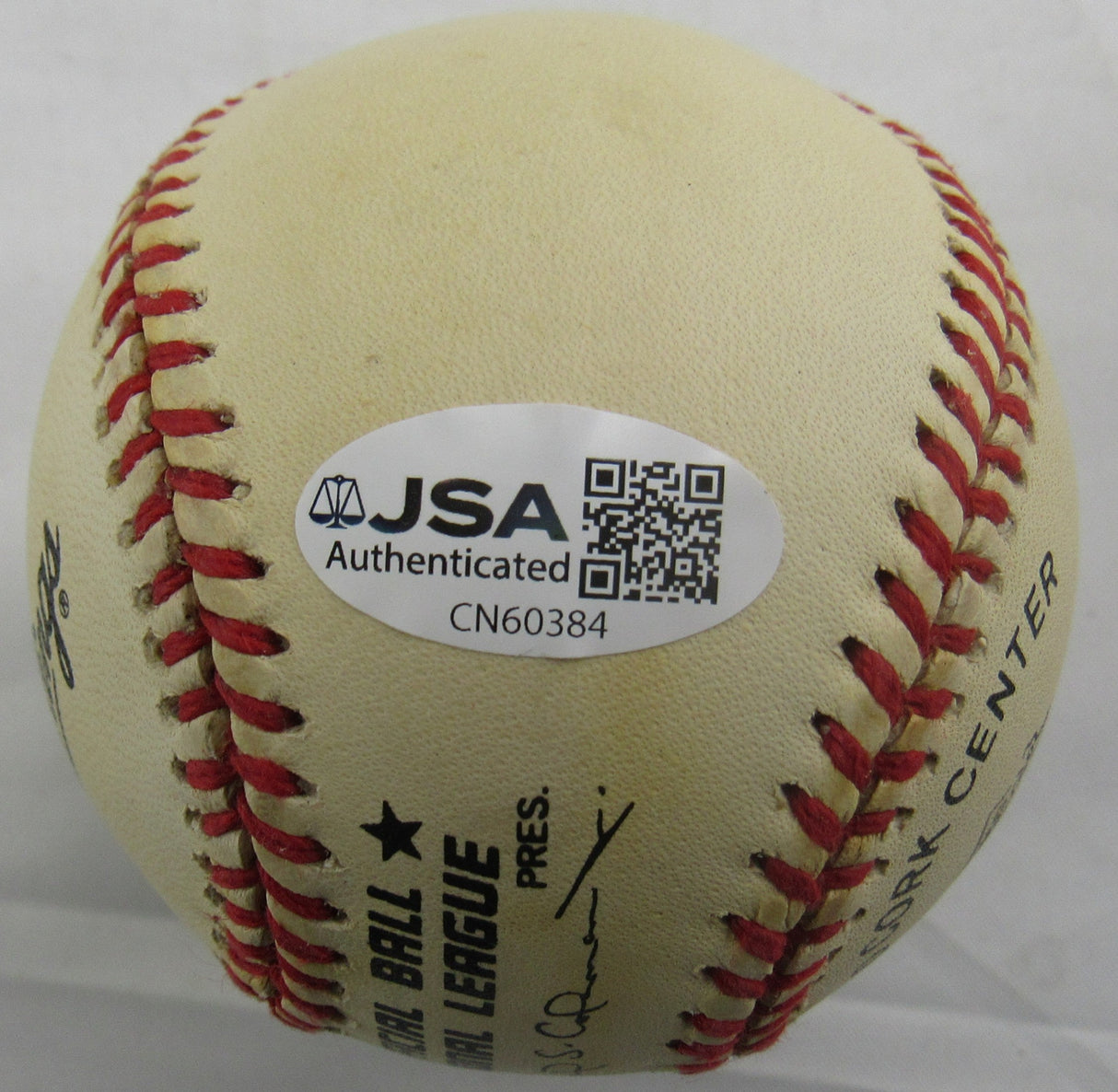 Enos Slaughter Signed Rawlings Baseball JSA CN60384