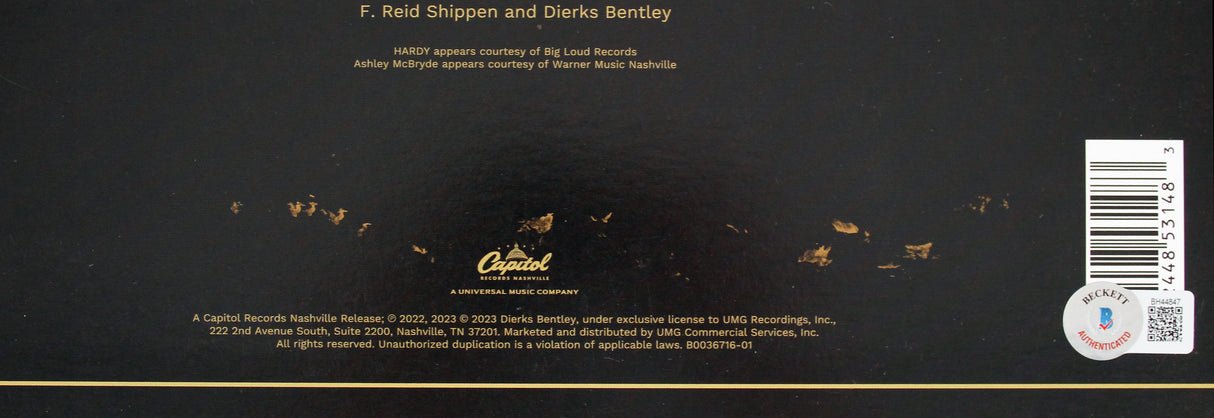 Dierks Bentley Authentic Signed Gravel & Gold Album Cover W/ Vinyl BAS #BH44847