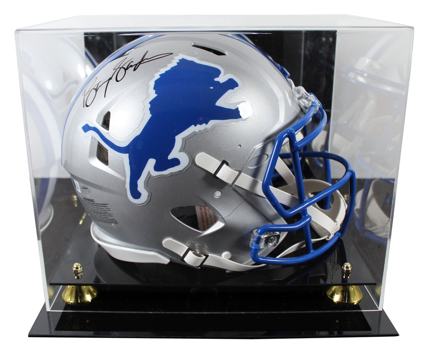 Lions Barry Sanders Signed 83-01 TB Speed F/S Speed Proline Helmet W/ Case BAS W