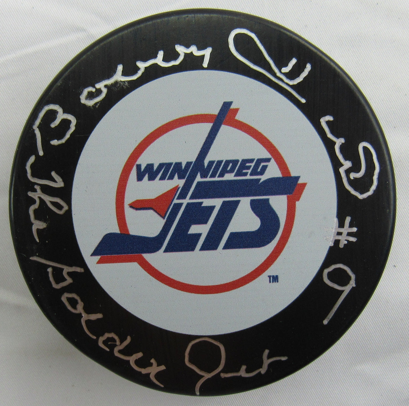 Bobby Hull Signed Auto Autograph Jets Logo Hockey Puck w/ Insc Beckett U49396