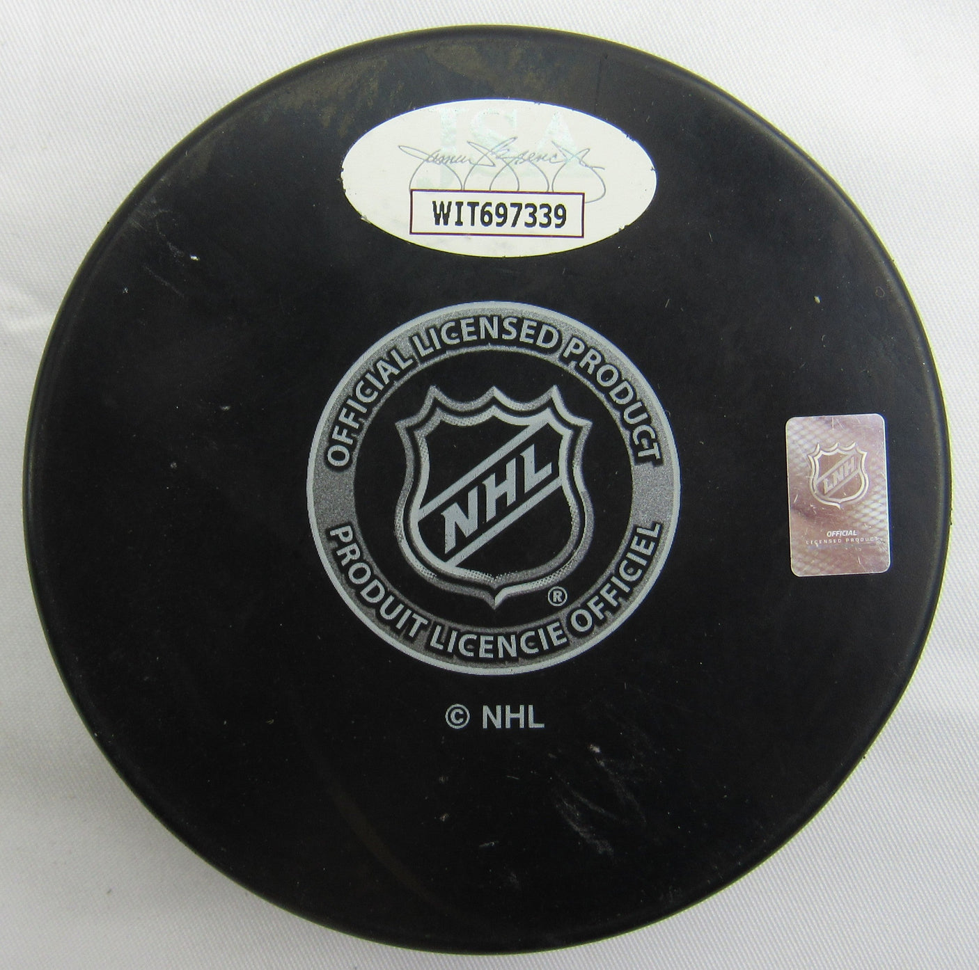 Grant Fuhr Signed Auto Autograph Oilers Logo Hockey Puck w/ Insc JSA WIT697339