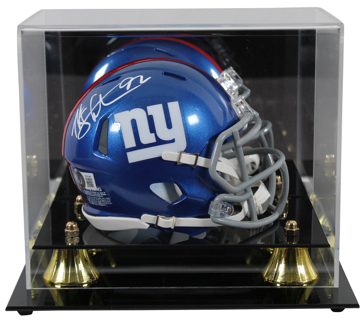 Giants Michael Strahan Authentic Signed Speed Mini Helmet W/ Case BAS Witnessed