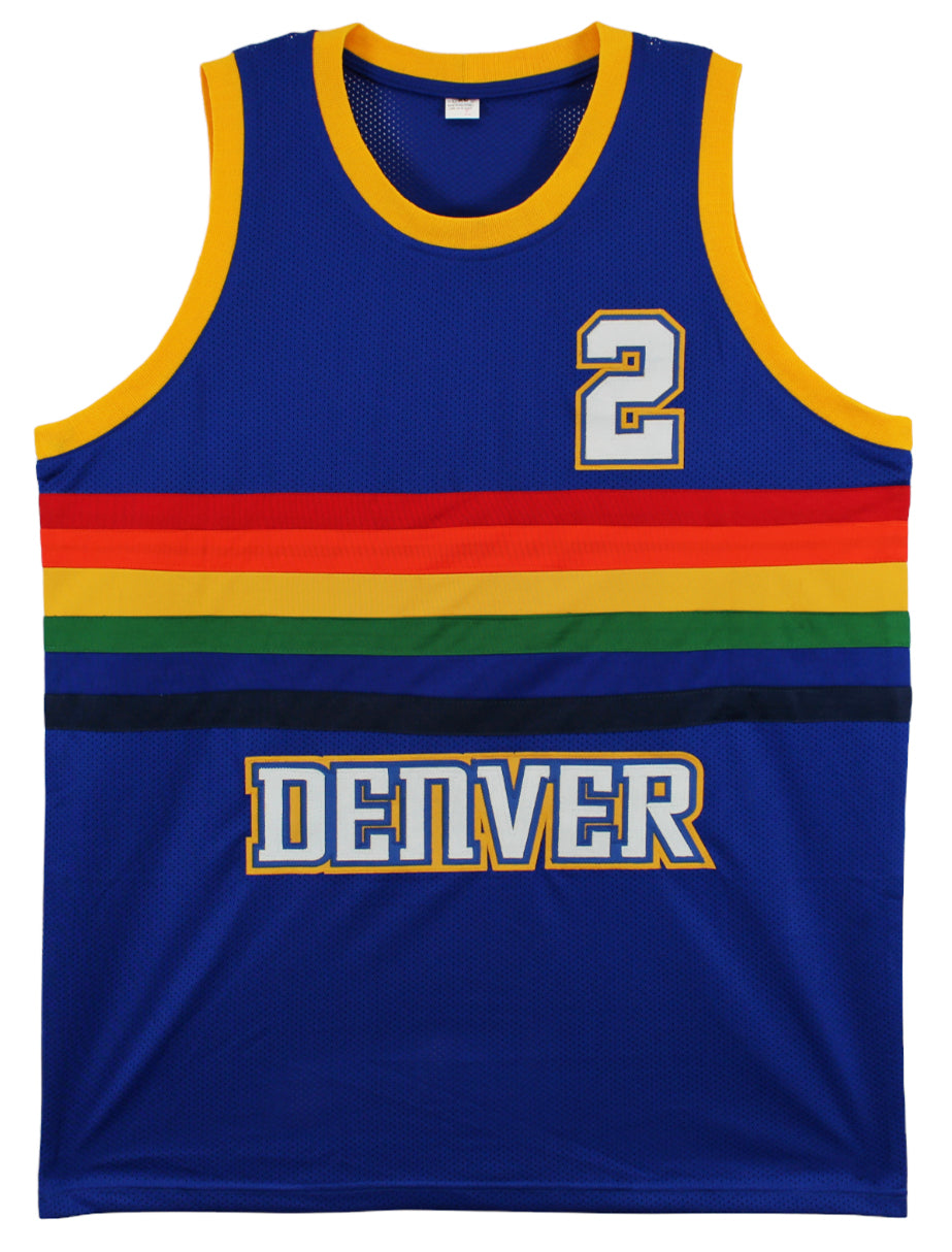 Alex English "HOF 97" Signed Blue TB Pro Style Jersey Autographed BAS Witnessed