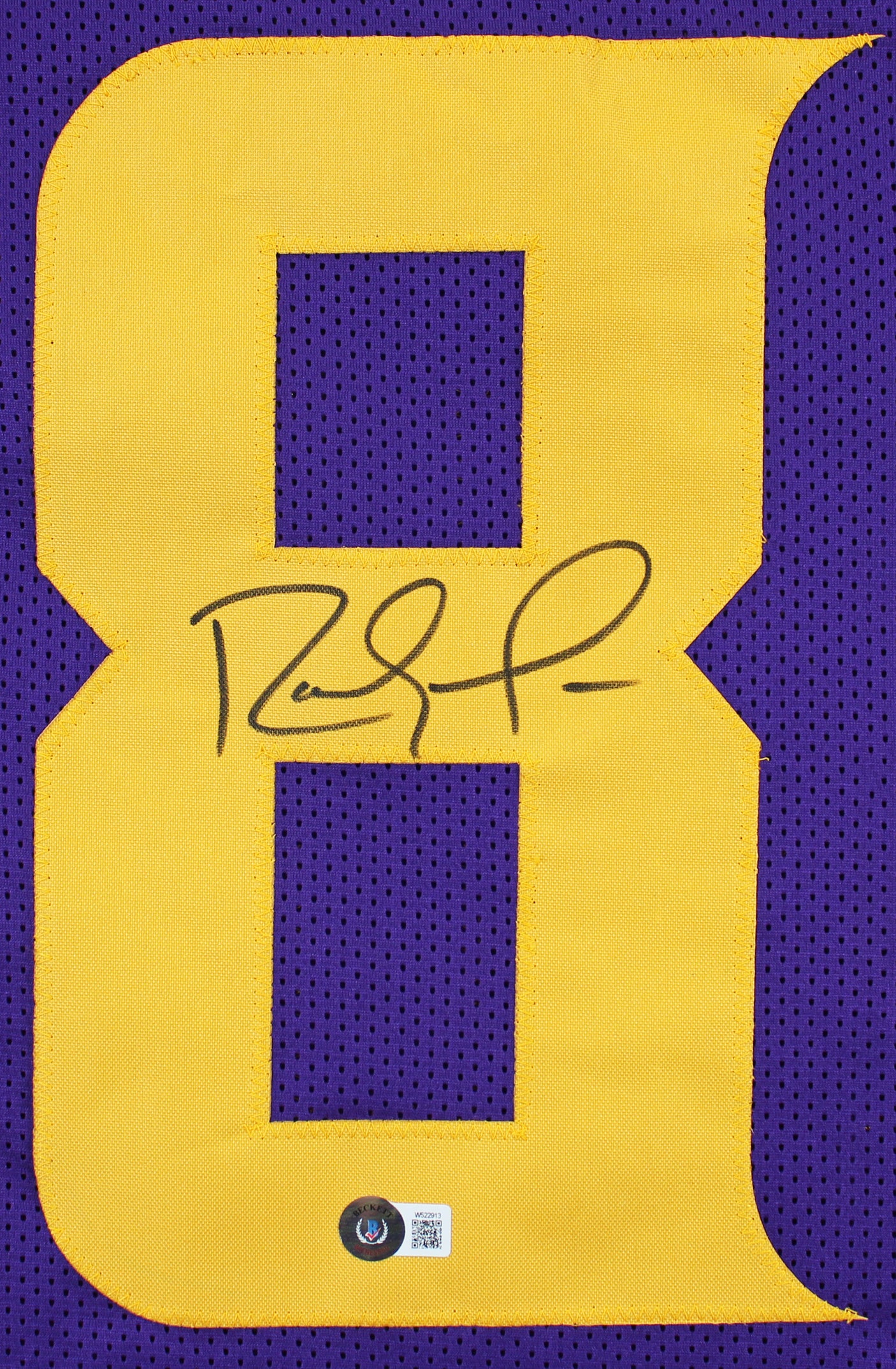 Randy Moss Authentic Signed Purple Color Rush Pro Style Jersey BAS Witnessed