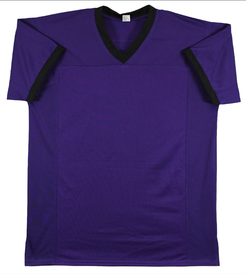 Ray Lewis & Joe Flacco Authentic Signed Purple Pro Style Jersey BAS Witnessed