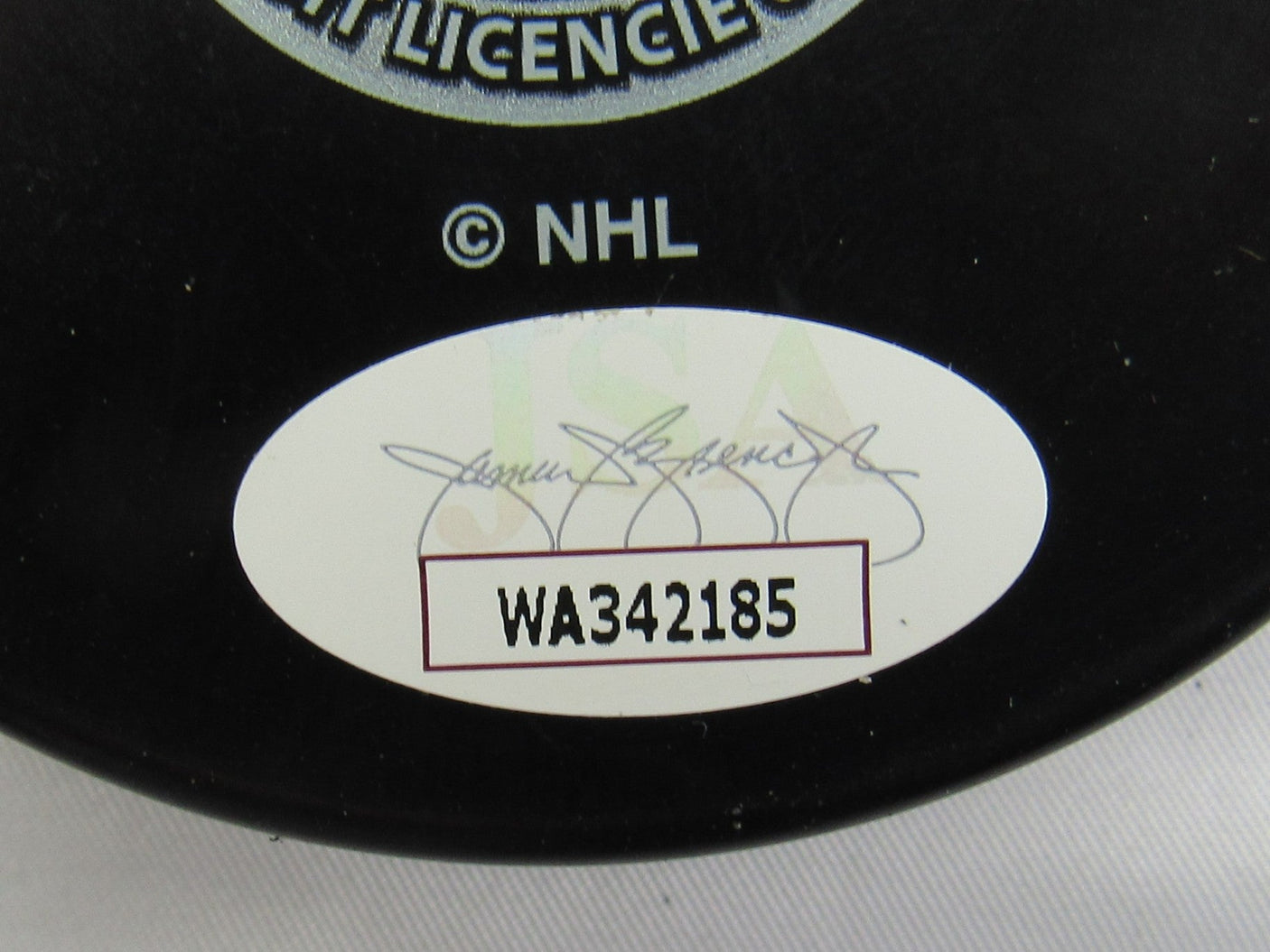 Jean Ratelle Signed Auto Autograph Rangers Logo Hockey Puck w/ Insc JSA WA342185