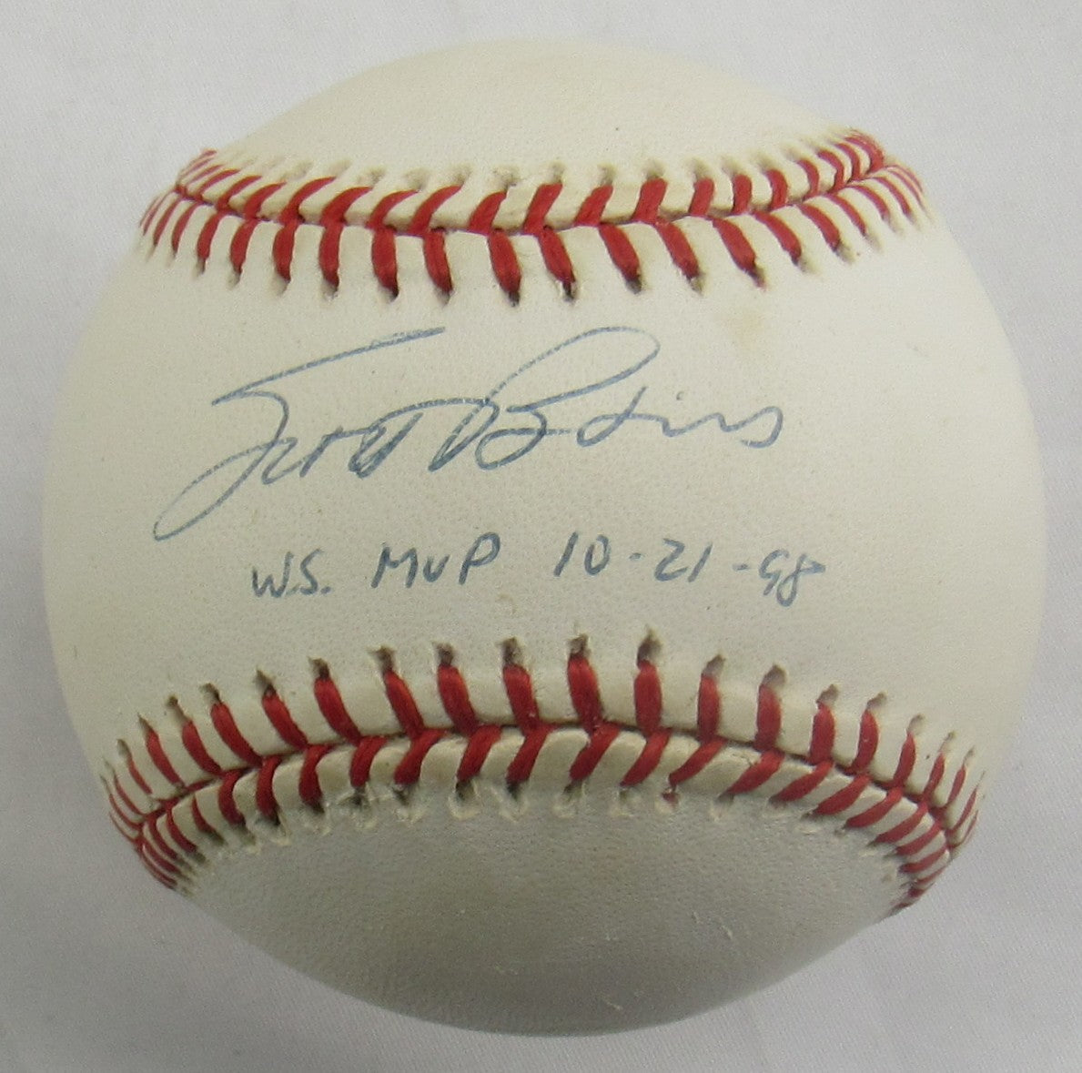 Scott Brosius Signed 1998 World Series Auto Rawlings Baseball JSA CN60100 w/Inscription