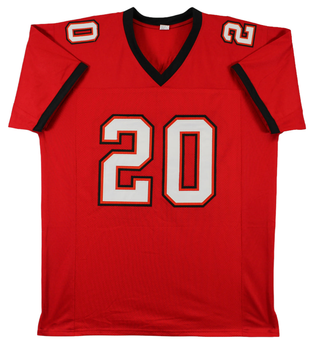 Ronde Barber Authentic Signed Red Pro Style Jersey Autographed BAS Witnessed