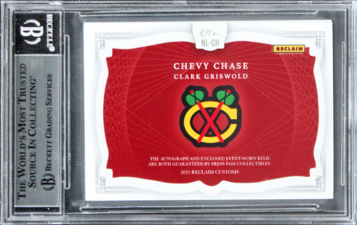 Chevy Chase Christmas Vacation Signed Custom Relic Card #1/10 BAS Slab #16906936