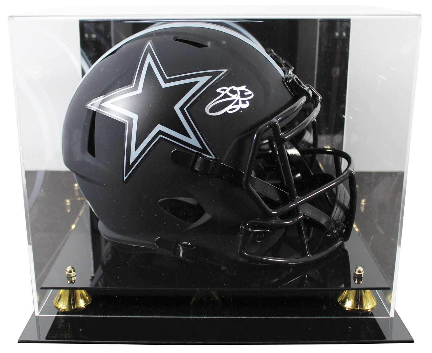 Cowboys Emmitt Smith Signed Eclipse Full Size Speed Rep Helmet W/ Case BAS Wit